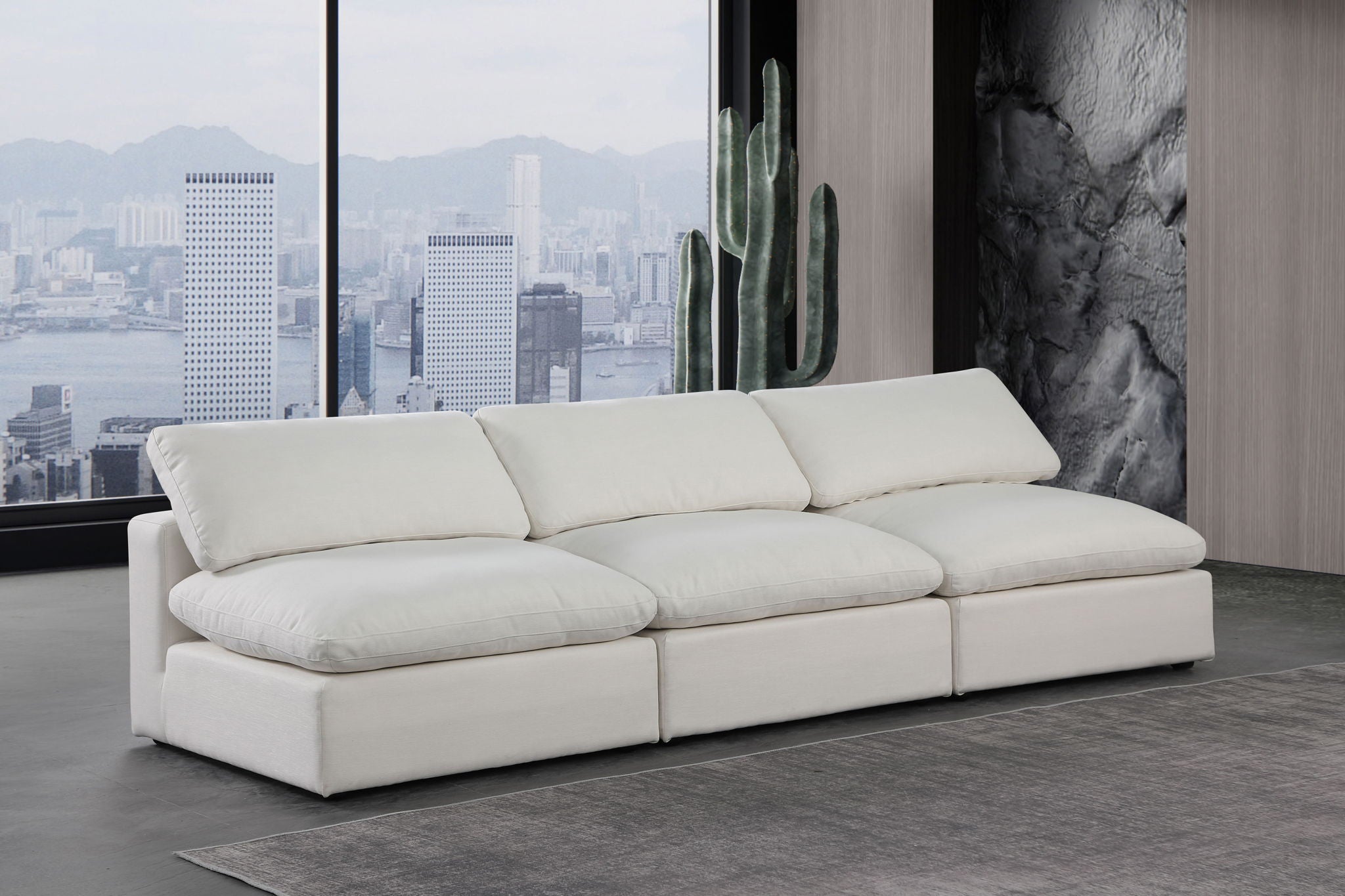 Comfy - Linen Modular Armless Sofa 3 Seats - Urban Living Furniture (Los Angeles, CA)