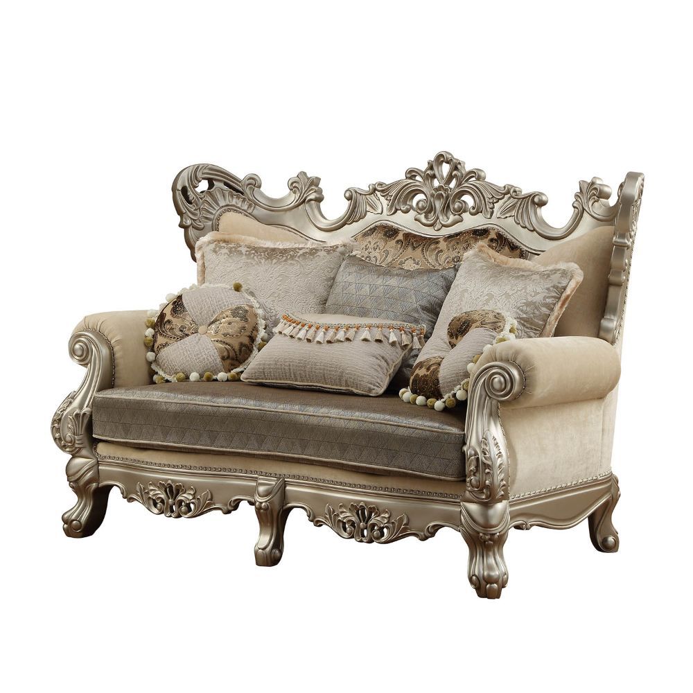 Ranita - Loveseat With 6 Pillows - Fabric & Champagne - Urban Living Furniture (Los Angeles, CA)