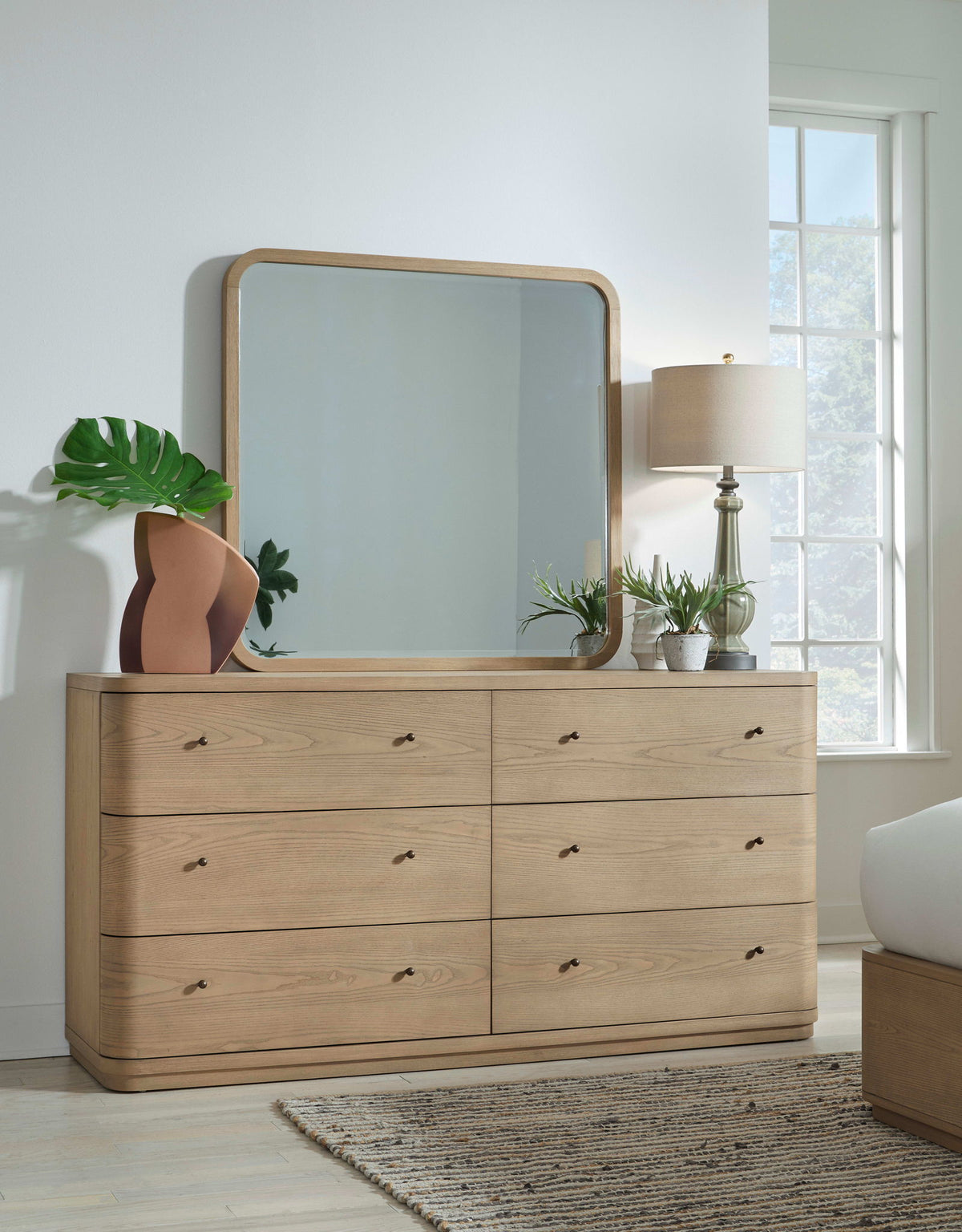 Penny - Six Drawer White Ash Dresser - Buff Cream