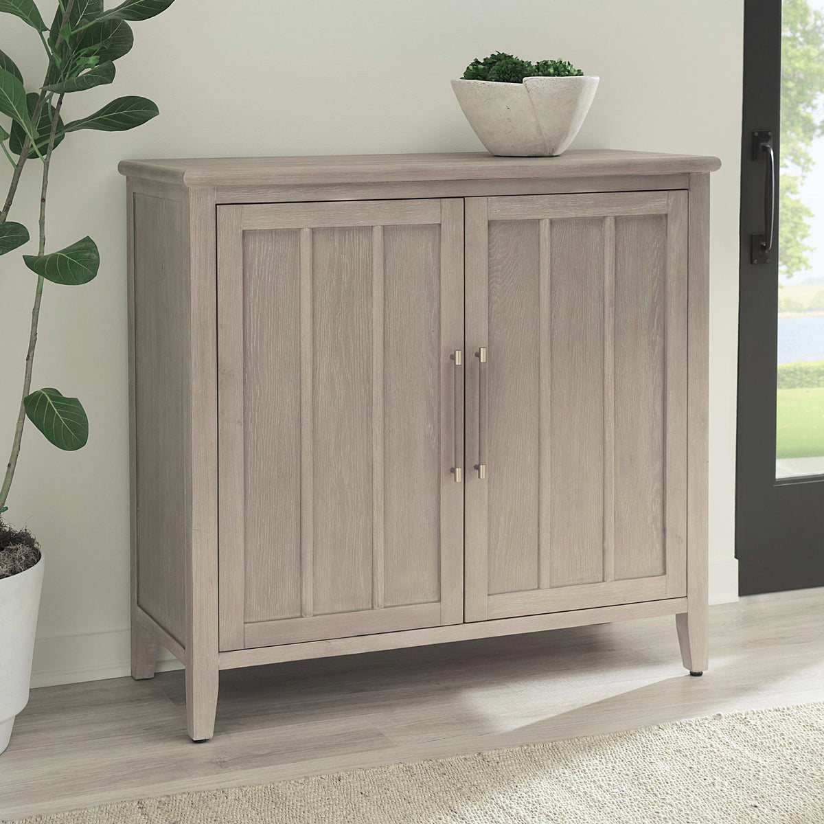Camden - Two Door Two Drawer Bar Cabinet With Stemware Rack And Wine Rack - Chai