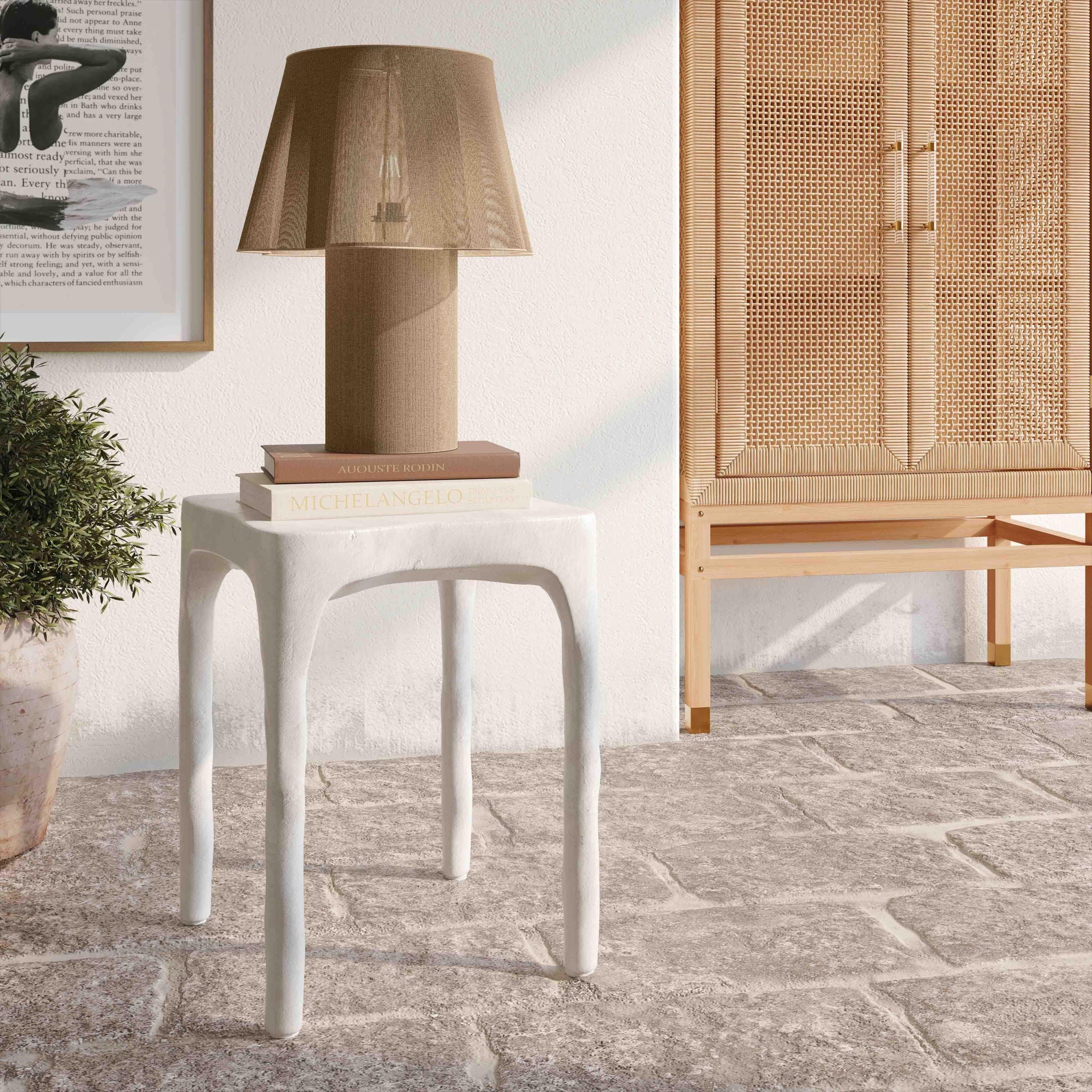 Skully - Textured Side Table - Cream - Urban Living Furniture (Los Angeles, CA)