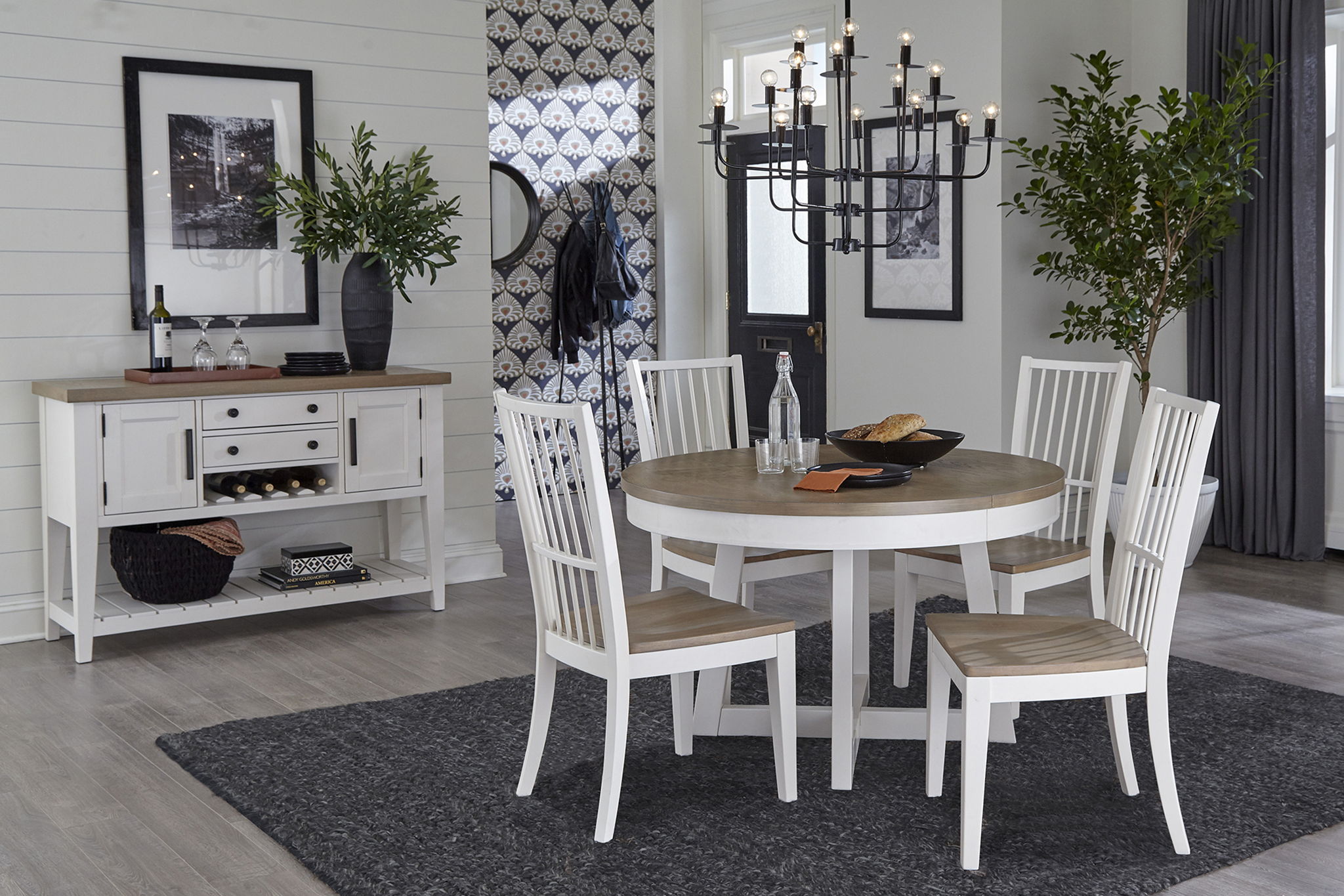Americana Modern Dining - Round Extendable Dining Table - Cotton - Urban Living Furniture (Los Angeles, CA)