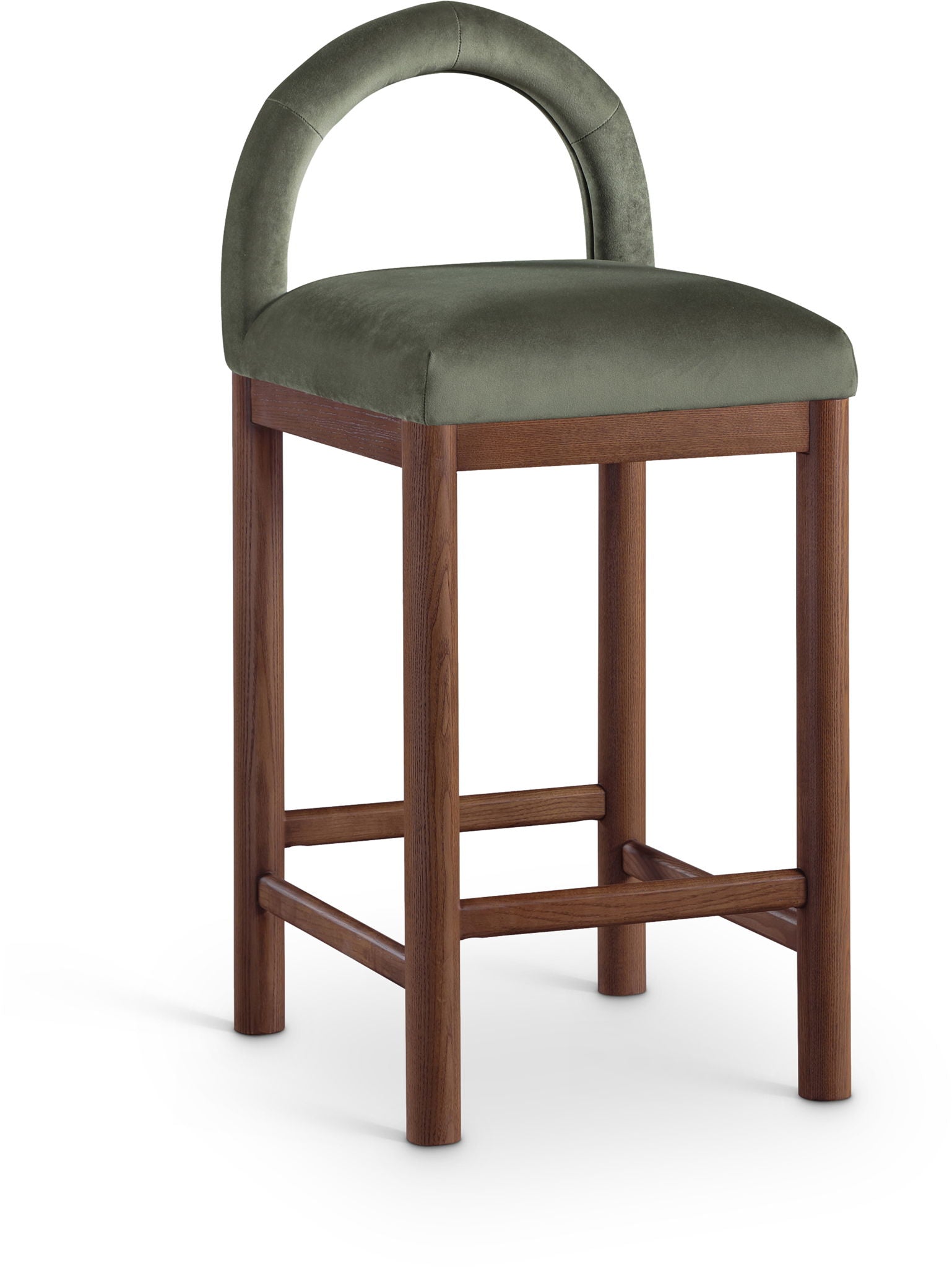 Conrad - Velvet Counter Stool With Brown Legs - Urban Living Furniture (Los Angeles, CA)