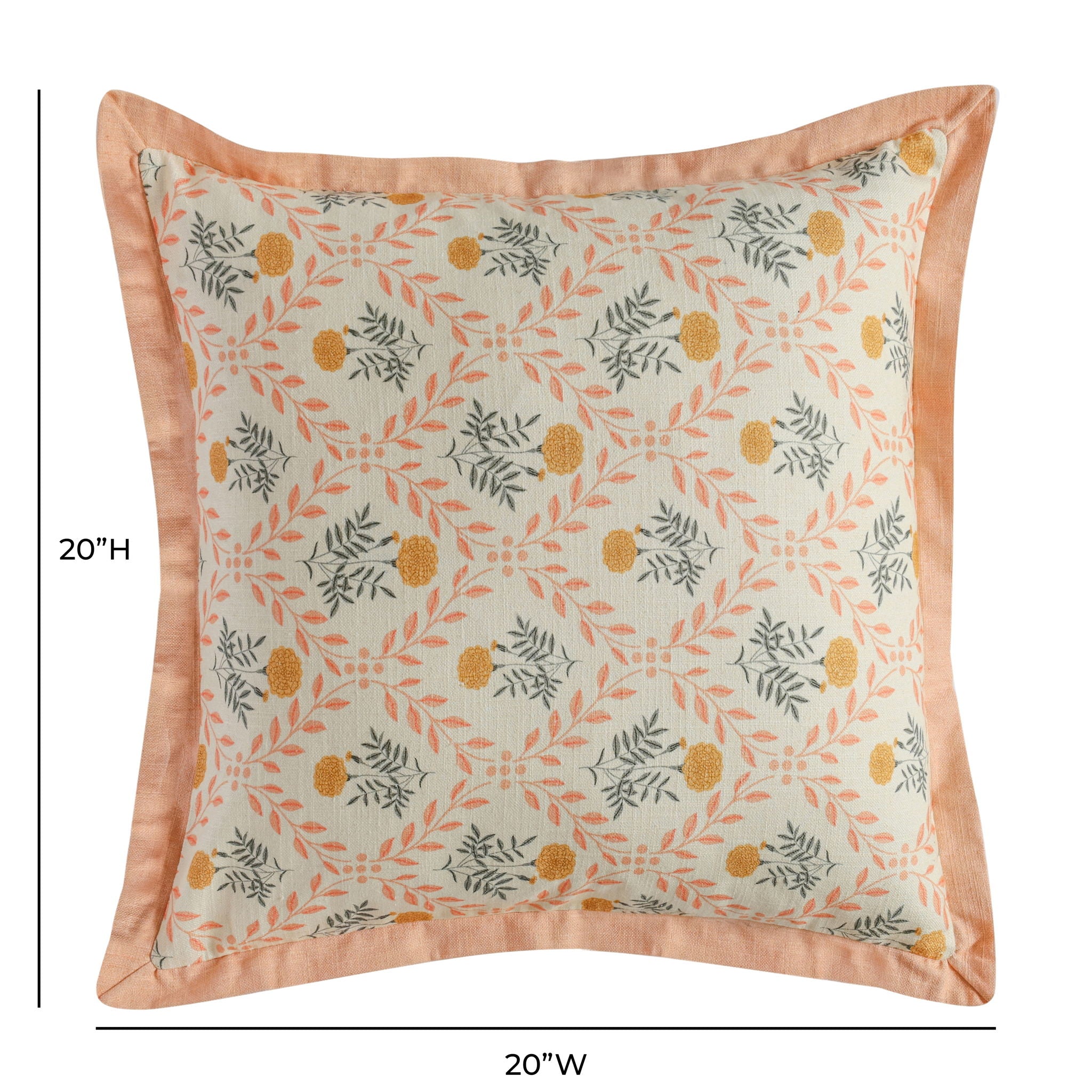 Dolce - 20" Natural Cotton Throw Pillow - Blush Pink - Urban Living Furniture (Los Angeles, CA)