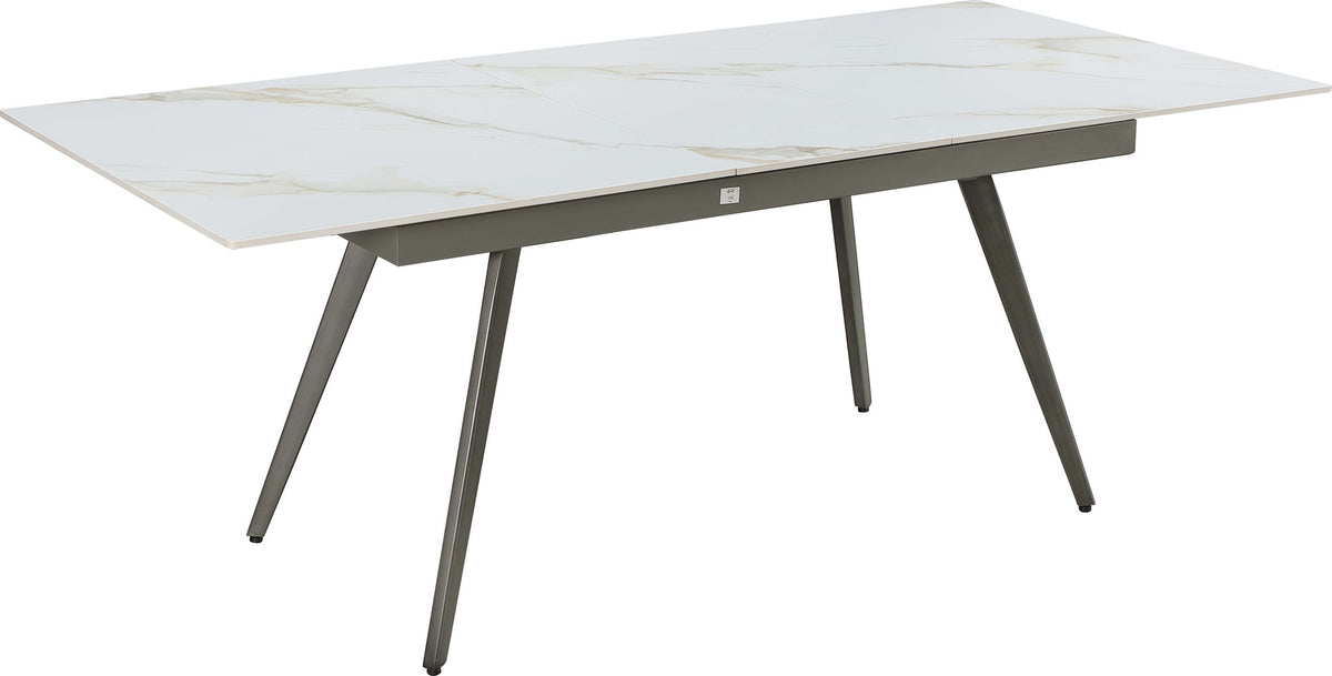 Lucia - Extendable Stone Top Metal Leg Dining Table