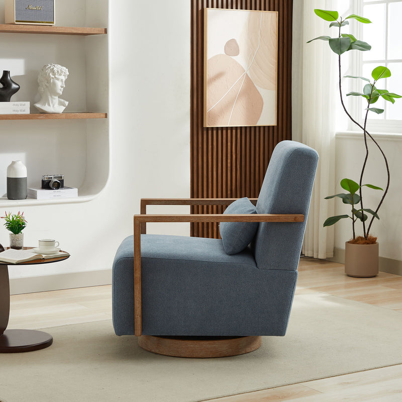 Swivel Modern Upholstered Accent Chair With Armrests