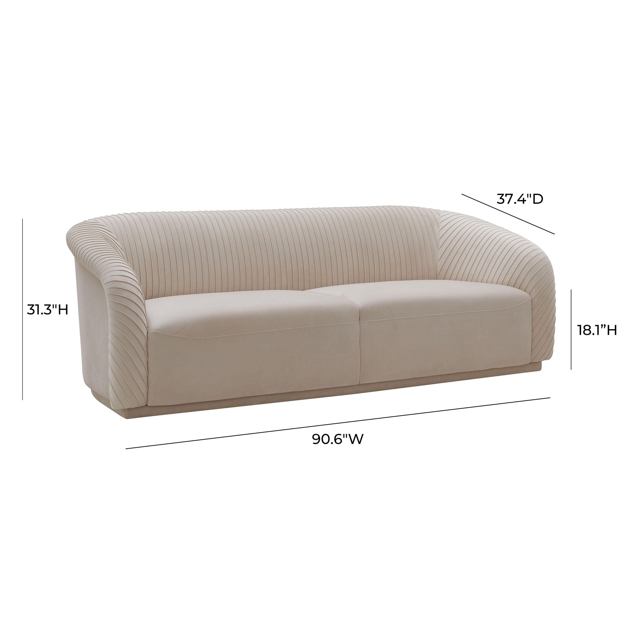 Yara - Pleated Velvet Sofa - Urban Living Furniture (Los Angeles, CA)