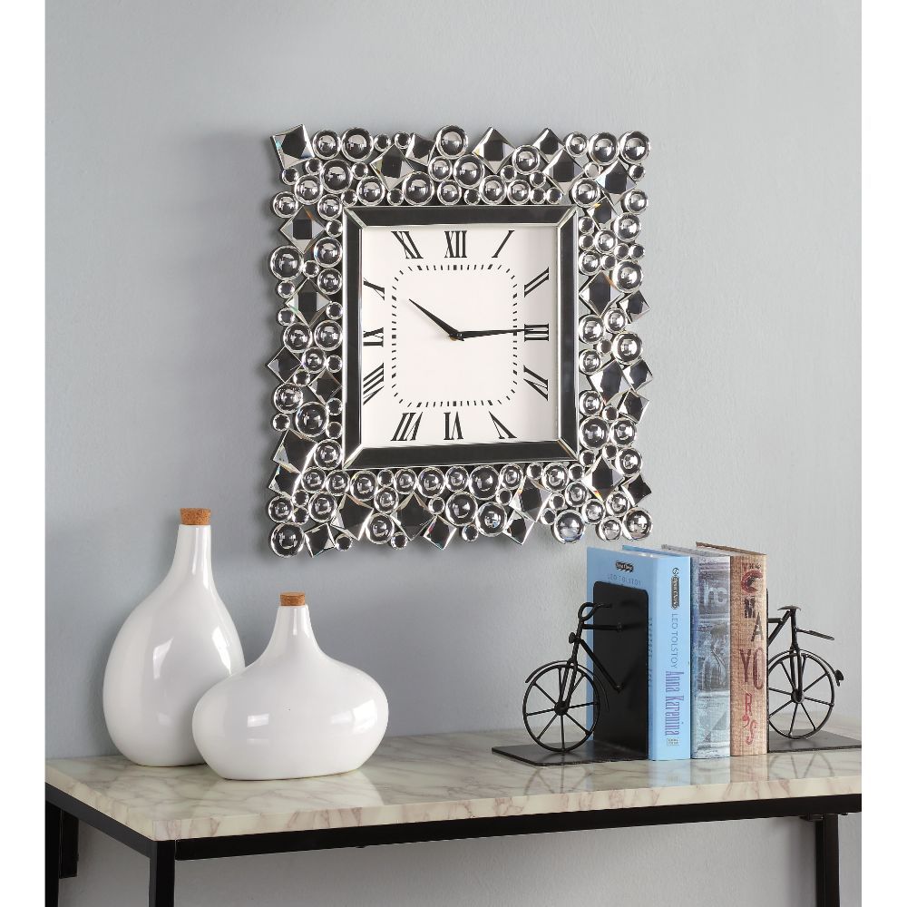 Kachina - Wall Clock - Mirrored & Faux Gems - 19" - Urban Living Furniture (Los Angeles, CA)
