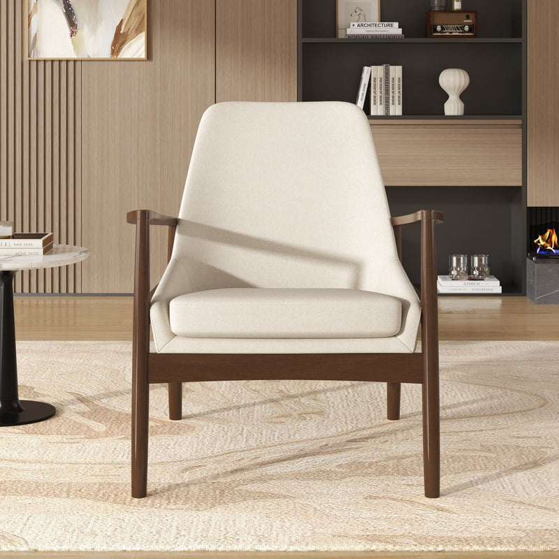 Mid-Century Modern Accent Armchair With High Back