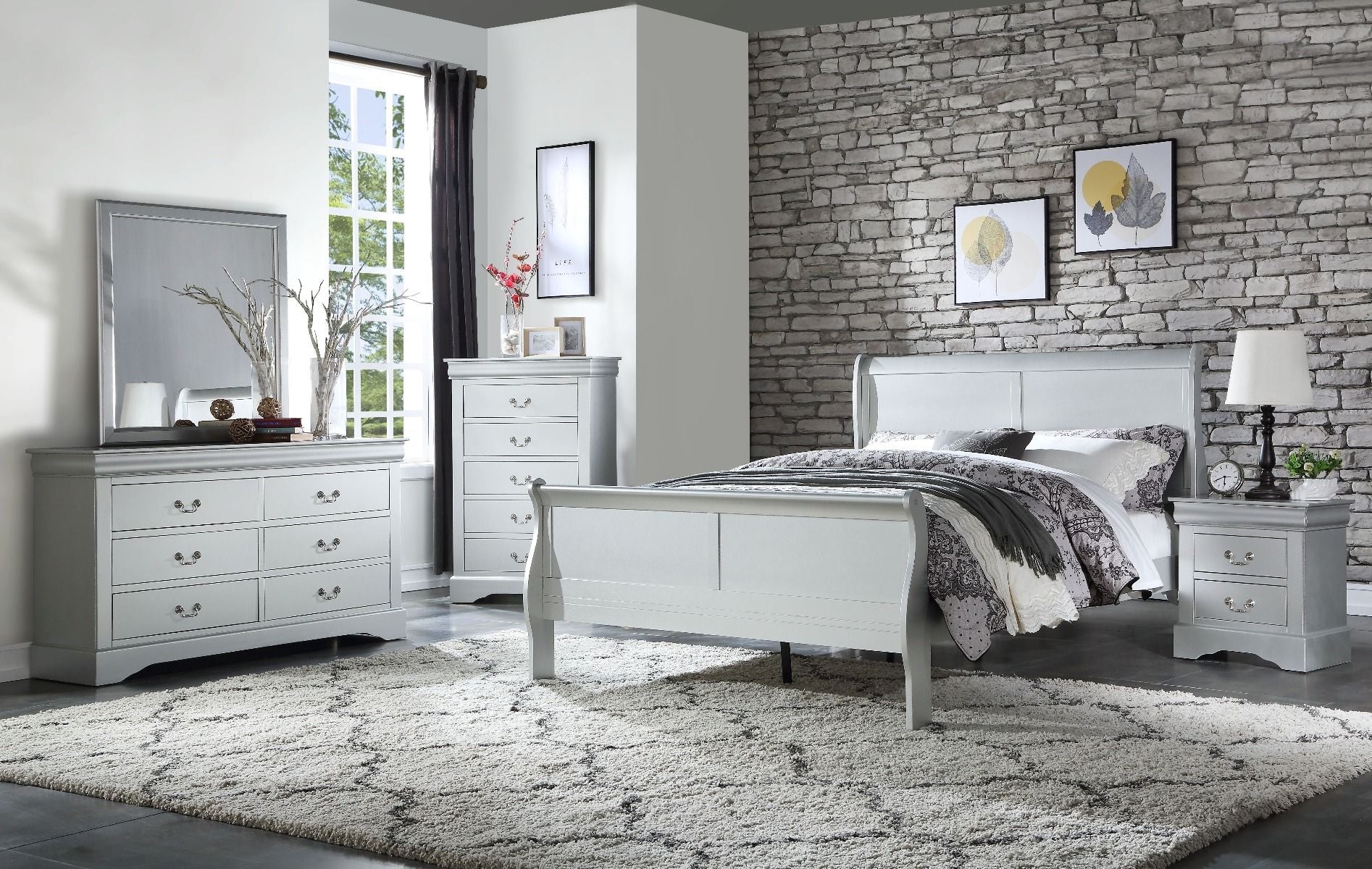 Louis Philippe - Bed (FB 29"H) - Urban Living Furniture (Los Angeles, CA)