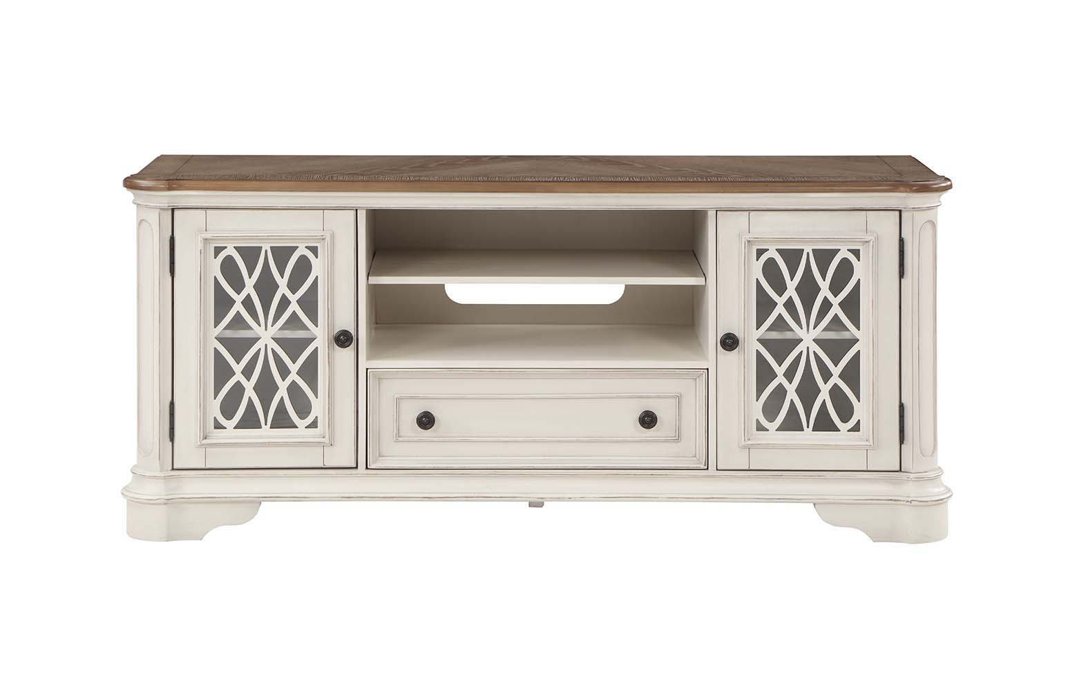 Florian - TV Stand - Oak & Antique White Finish - Urban Living Furniture (Los Angeles, CA)