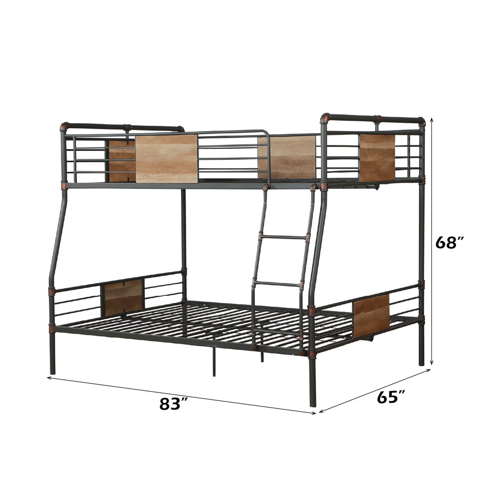 Brantley - Full Long / Queen Bunk Bed - Sandy Black & Dark Bronze Hand-Brushed - Urban Living Furniture (Los Angeles, CA)