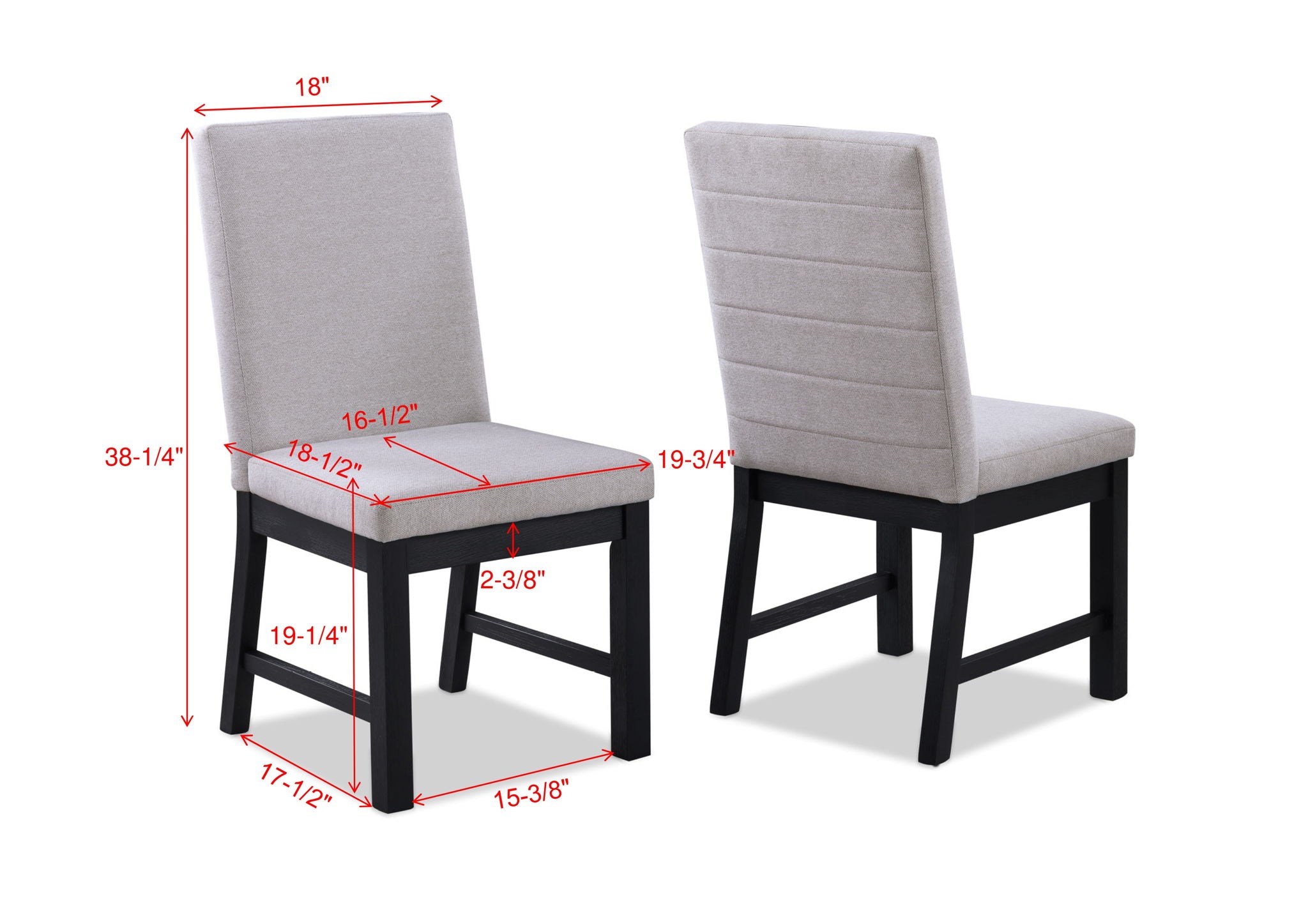 Pelham - Dining Chair (Set of 2) - Charcoal & Gray - Urban Living Furniture (Los Angeles, CA)