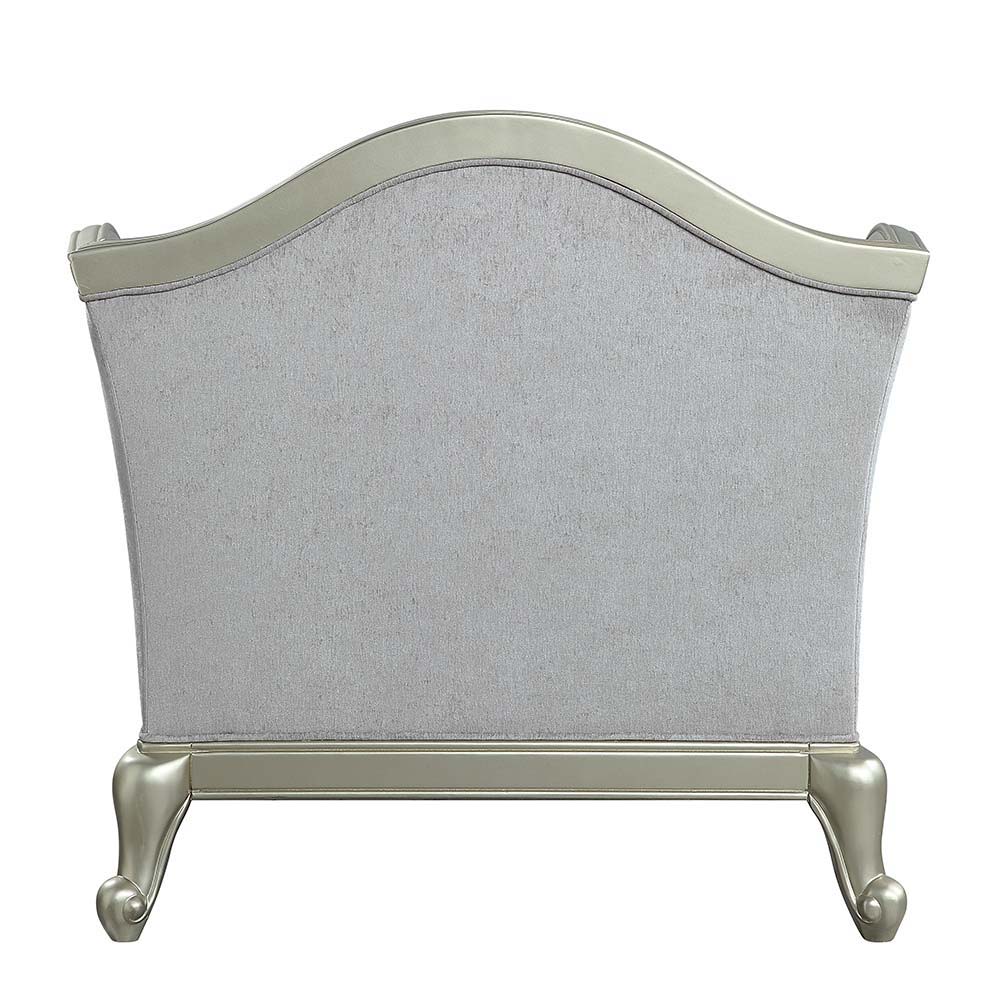 Qunsia - Chair - Light Gray Linen & Champagne Finish - Urban Living Furniture (Los Angeles, CA)