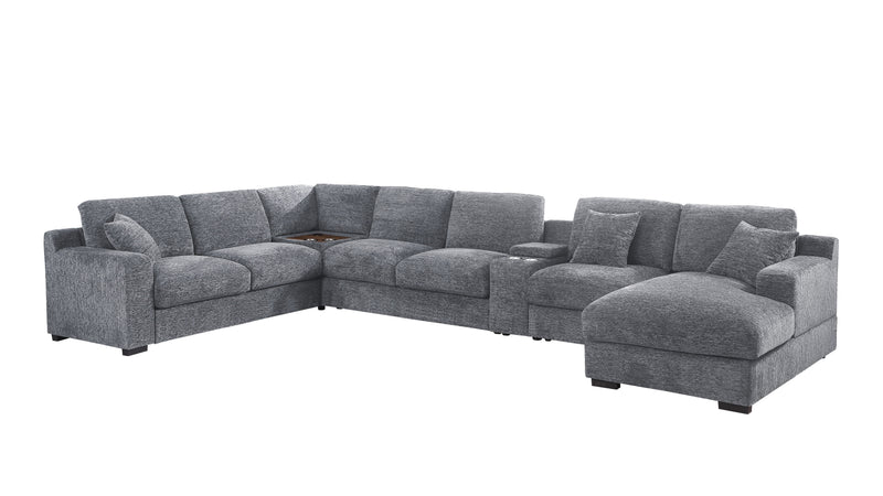 Celine - Chenille Fabric Corner Sectional Sofa With Right-Facing Chaise, Cupholders, And Charging Ports - Urban Living Furniture (Los Angeles, CA)