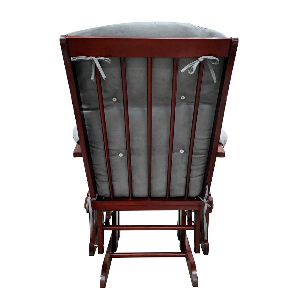 Adeliza - Glider Chair & Ottoman - Gray Microfiber & Cherry - Urban Living Furniture (Los Angeles, CA)