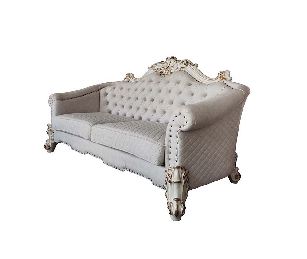 Vendom II - Sofa - Two Tone Ivory Fabric & Antique Pearl Finish - Urban Living Furniture (Los Angeles, CA)