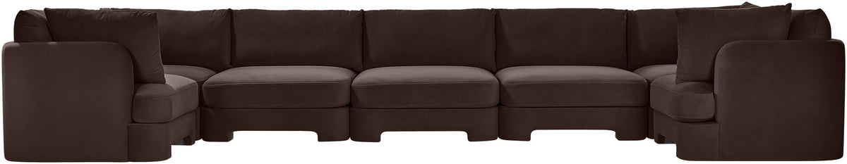 Hammond - Velvet Performance Fabric Upholstered 7 Piece U-Shaped Sectional