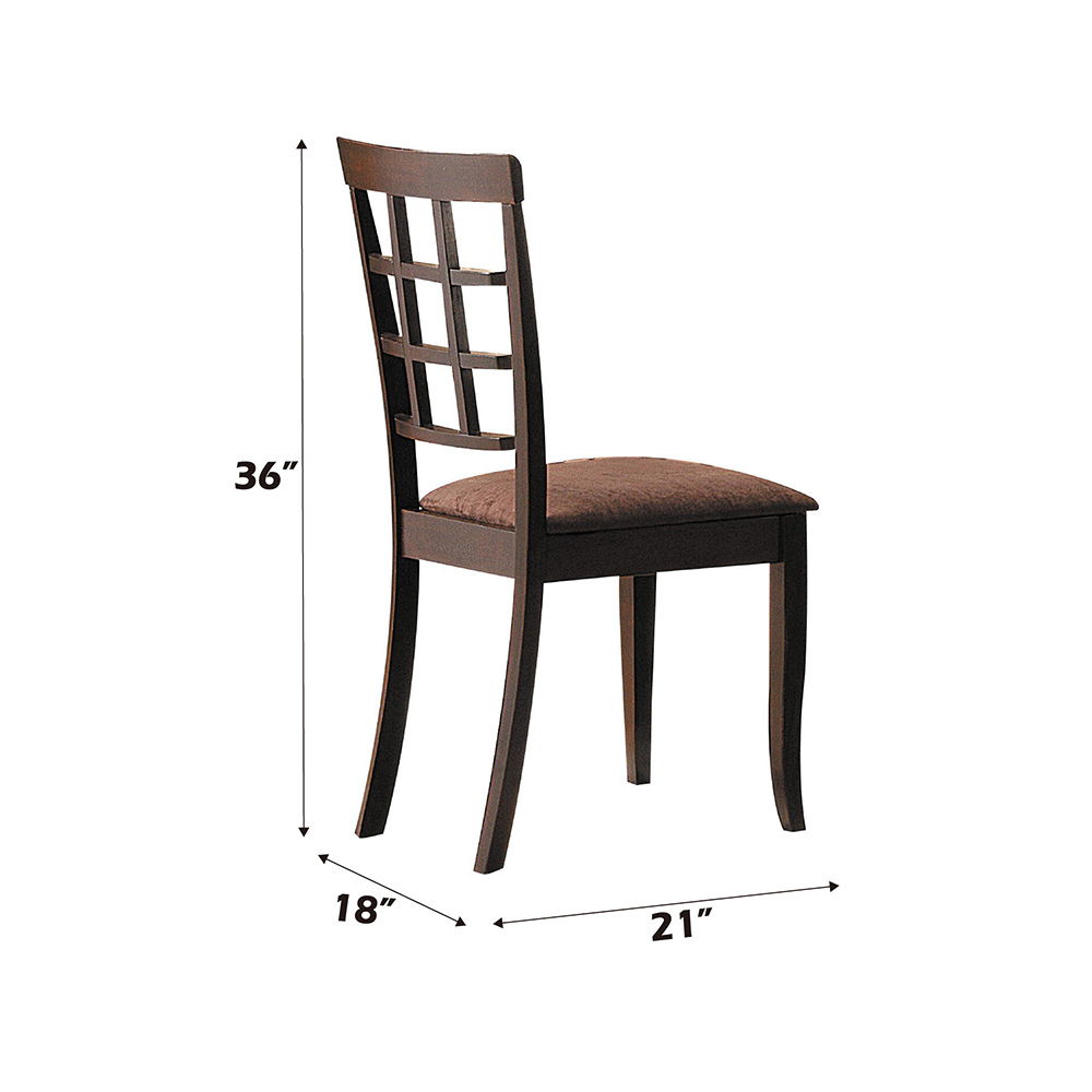 Cardiff - 18" Side Chair (Set of 2) - Dark Brown Microfiber & Espresso - Urban Living Furniture (Los Angeles, CA)