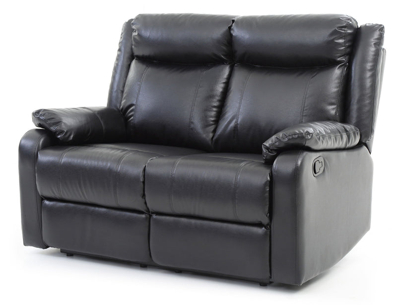 Sleek Contemporary Love Seat - Black