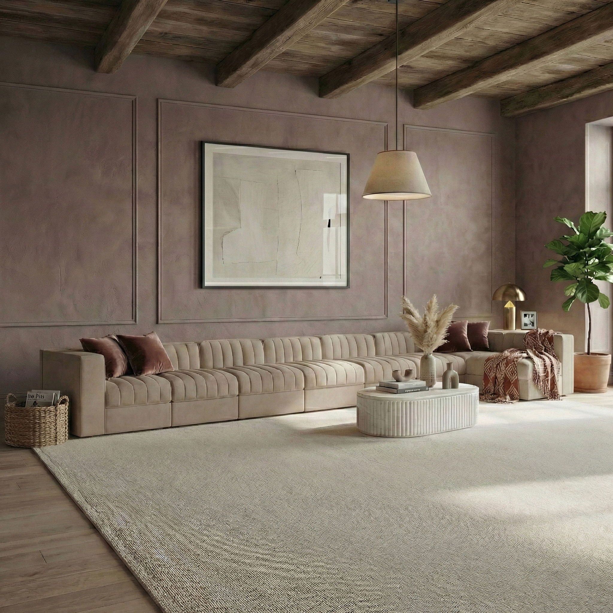 Rummi - Velvet Performance Fabric Upholstered 8 Piece Modular Sectional, L-Shaped (Right) - Urban Living Furniture (Los Angeles, CA)