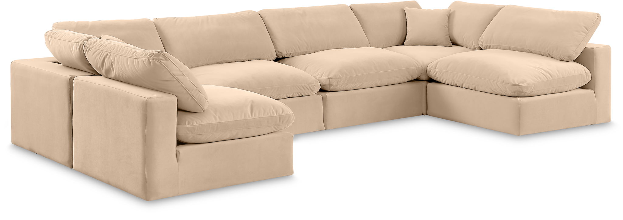 Comfy - 6 Piece Velvet Modular Armless Sectional - Urban Living Furniture (Los Angeles, CA)