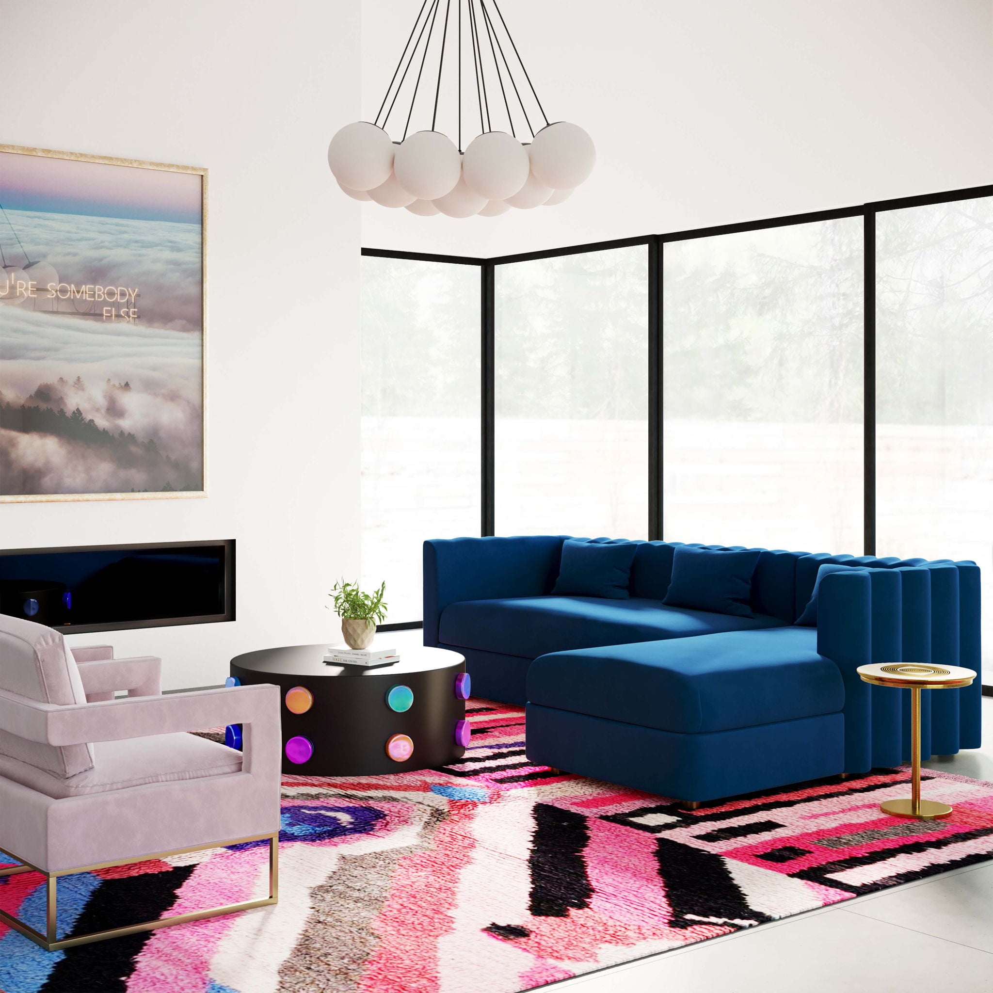 Callie - Velvet Sectional - RAF - Urban Living Furniture (Los Angeles, CA)