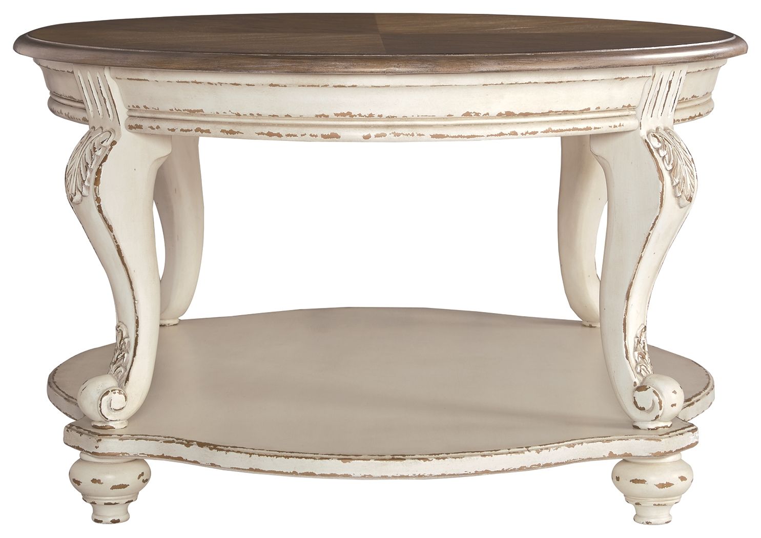 Realyn - White / Brown - Oval Cocktail Table - Urban Living Furniture (Los Angeles, CA)