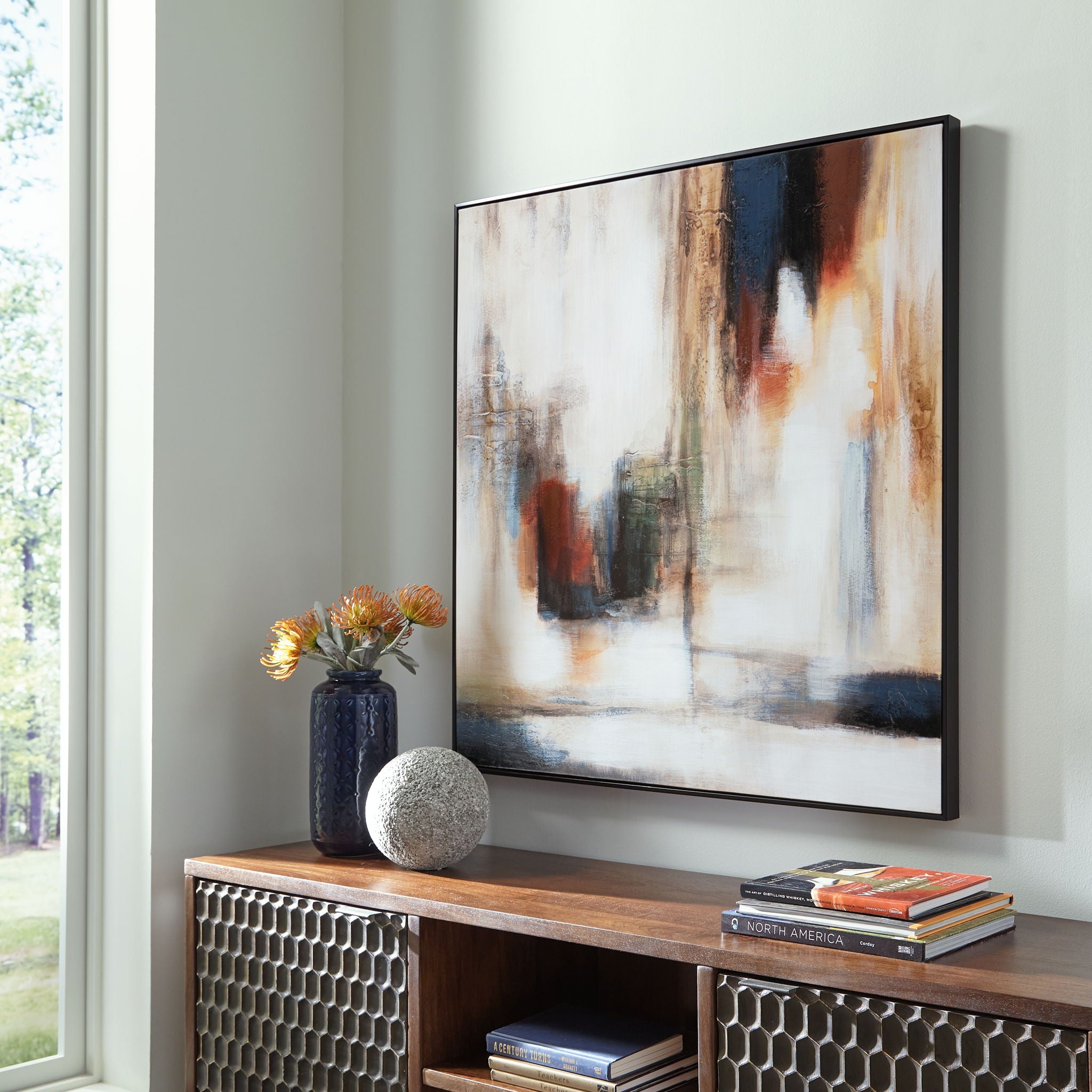 Pigeonford - White / Teal / Gold - Wall Art - Urban Living Furniture (Los Angeles, CA)