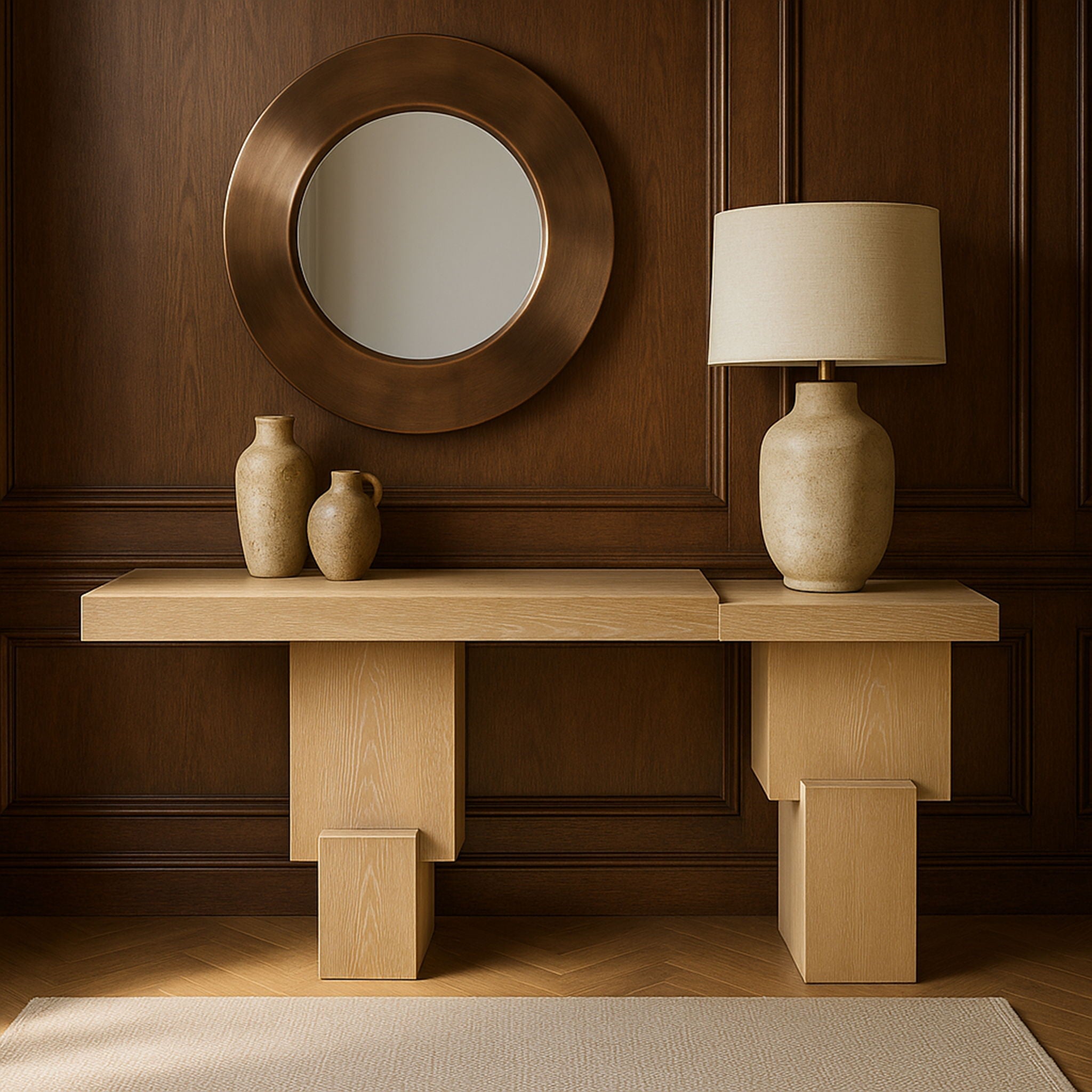 Anzio - Oak Veneer And Solid Wood Console Table - Urban Living Furniture (Los Angeles, CA)