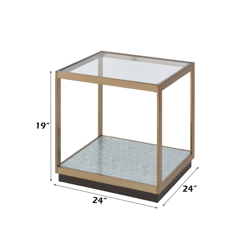 Kaia - End Table - Glass & Gold - Urban Living Furniture (Los Angeles, CA)
