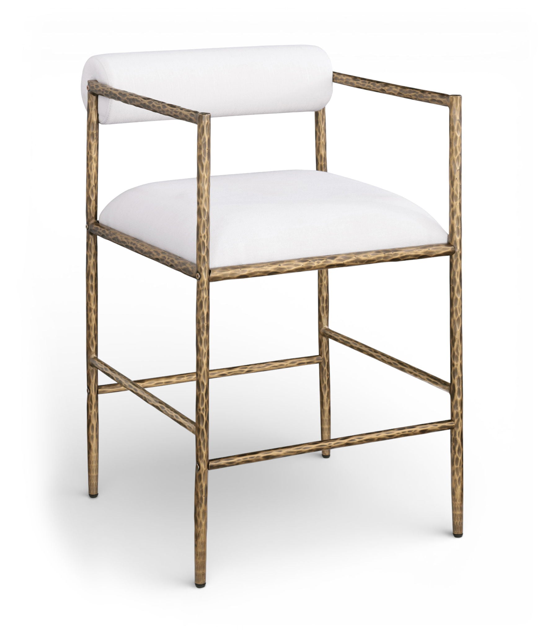 Axis - Linen Textured Cream Fabric Upholstered Counter Stool (Set of 2) - Urban Living Furniture (Los Angeles, CA)