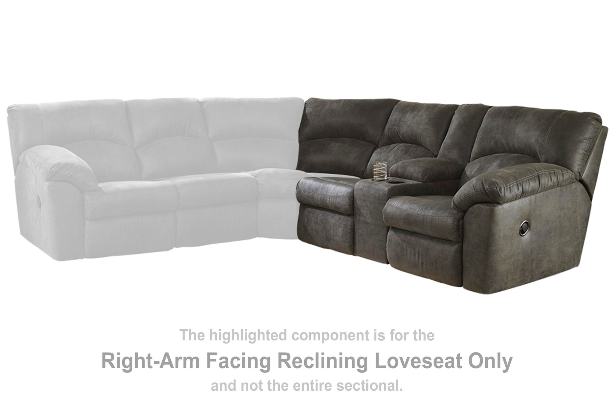 Tambo - RAF REC Loveseat w/Console - Pewter - Urban Living Furniture (Los Angeles, CA)