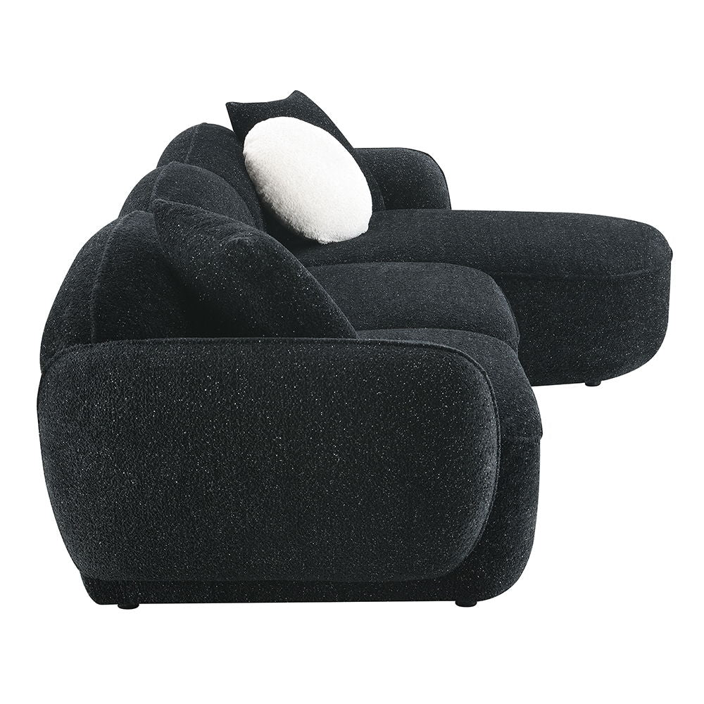 Lucifer - Sectional Sofa With 3 Pillows - Black Shimmer Chenille - Urban Living Furniture (Los Angeles, CA)