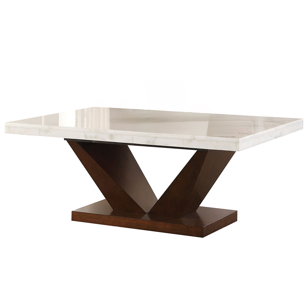 Forbes - Coffee Table - White Natural Marble Top & Walnut - Urban Living Furniture (Los Angeles, CA)