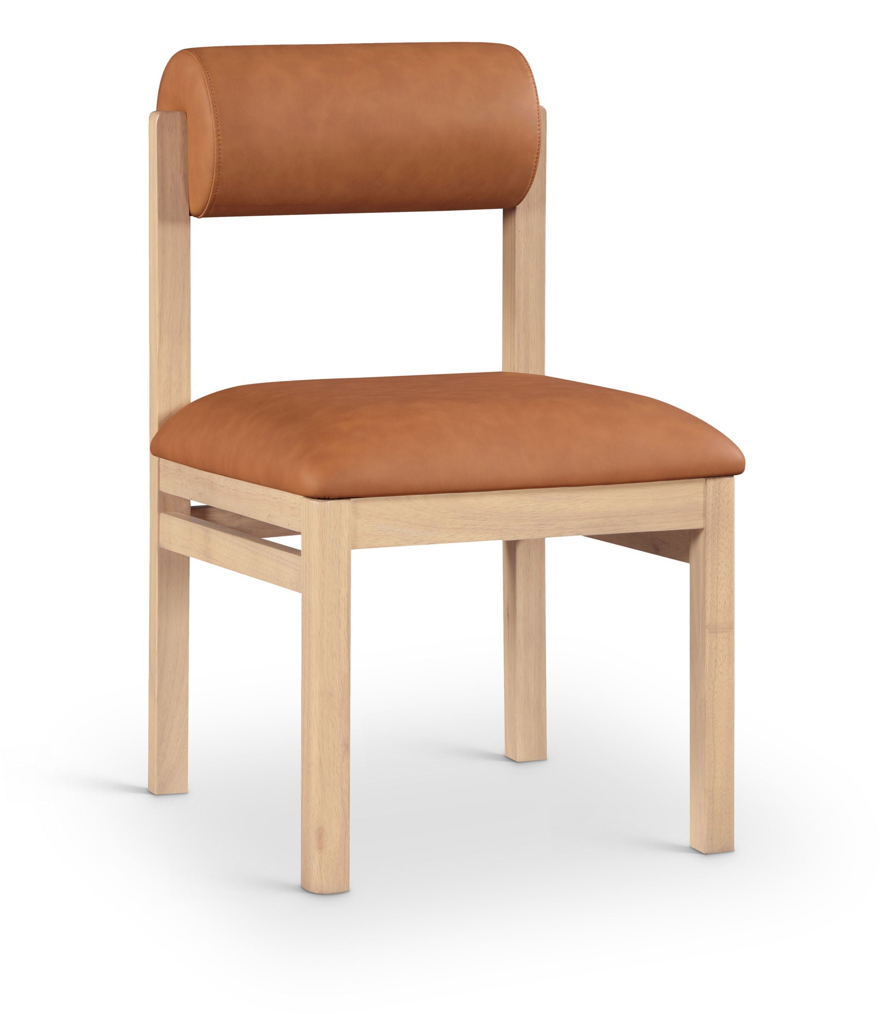 Roundhill - Faux Leather Dining Chair (Set of 2) - Natural Frame - Urban Living Furniture (Los Angeles, CA)