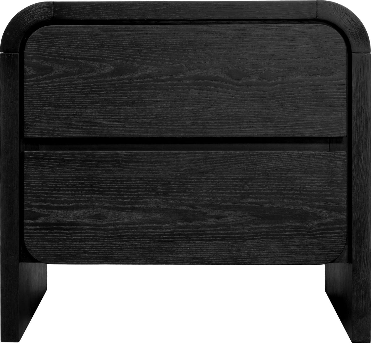 Elora - Two Drawer Nightstand - Jet Black Ash