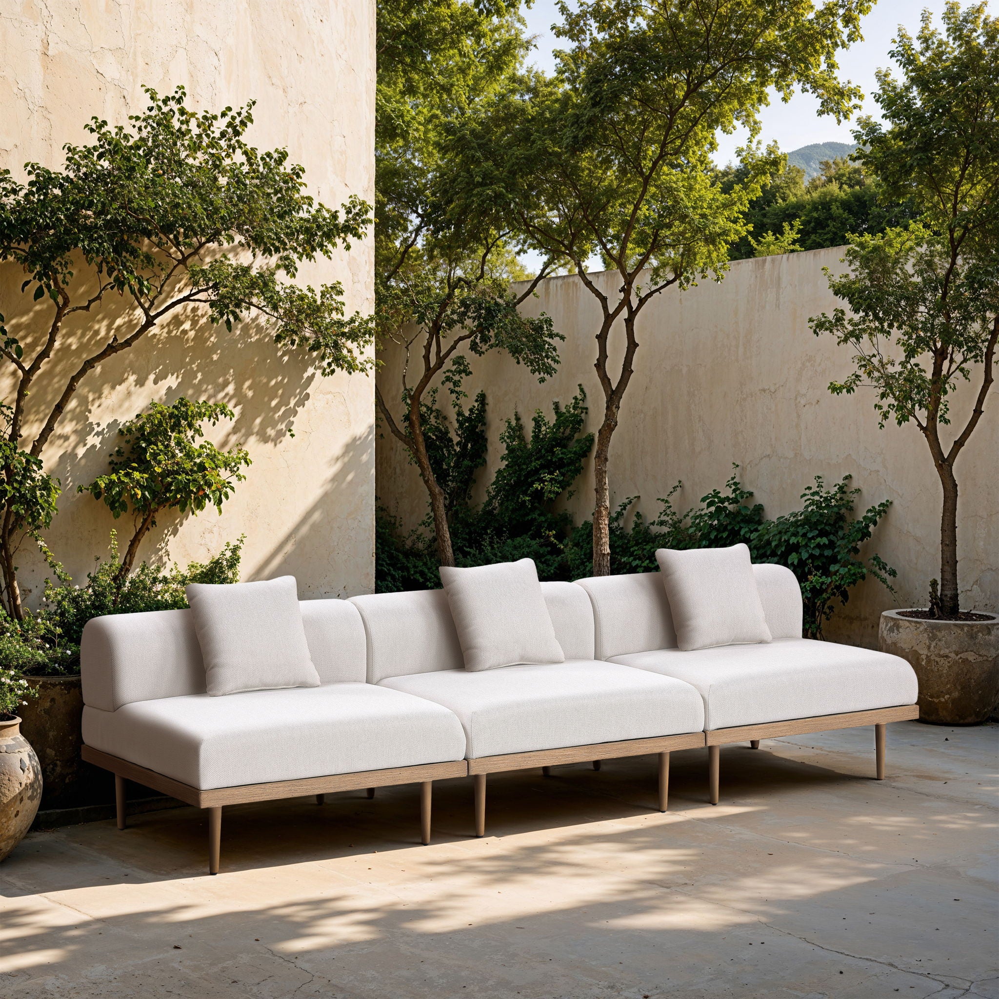 Laguna - 3 Piece Resilient Water Resistant Fabric 106.5" Outdoor Patio Armless Modular Sofa - Urban Living Furniture (Los Angeles, CA)