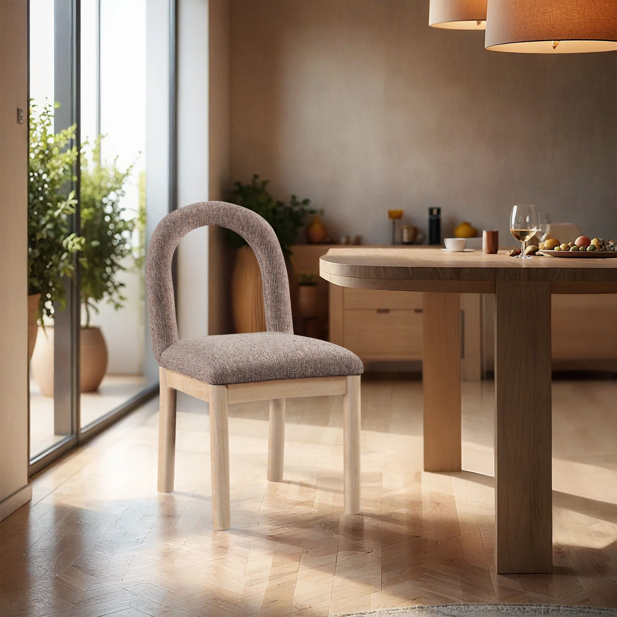 Conrad - Linen Dining Chair With Natural Legs - Urban Living Furniture (Los Angeles, CA)