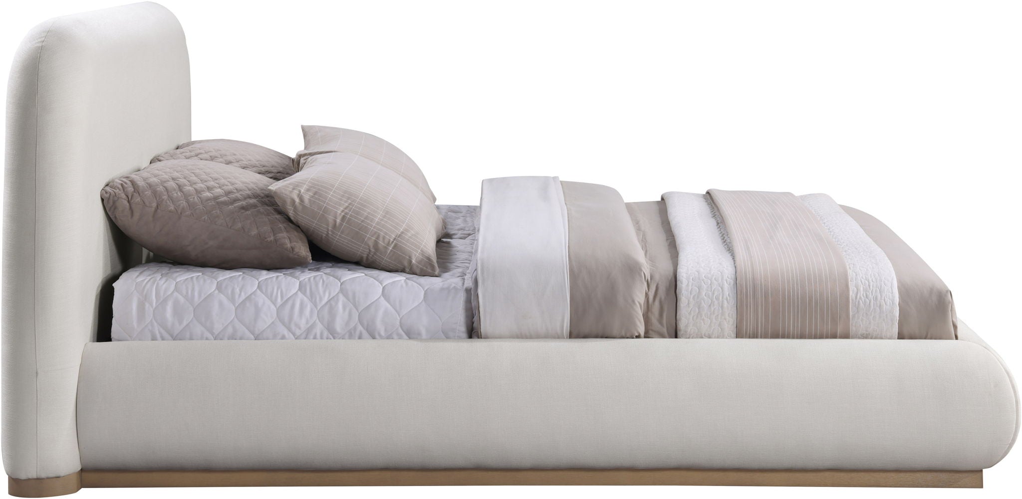 Vaughn - Linen Bed With Natural Base - Urban Living Furniture (Los Angeles, CA)