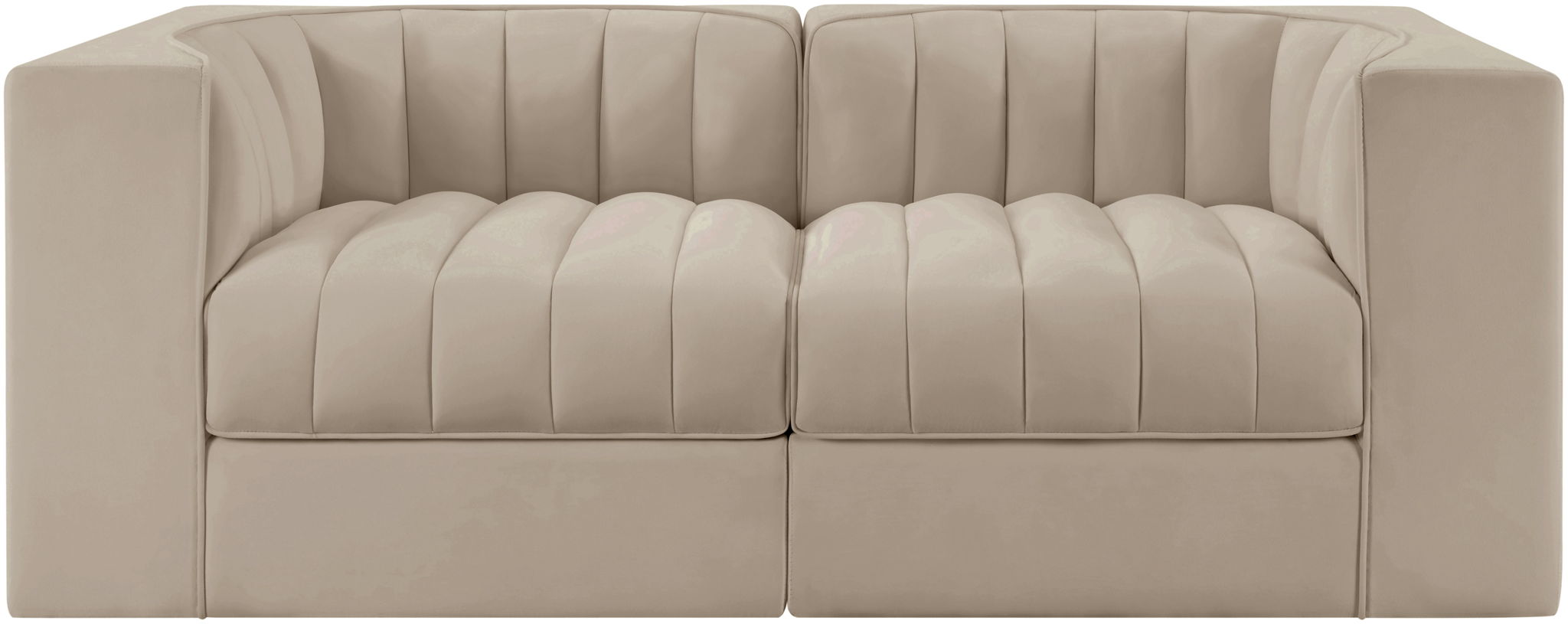 Rummi - Velvet Performance Fabric Upholstered 2 Piece Modular Loveseat - Urban Living Furniture (Los Angeles, CA)