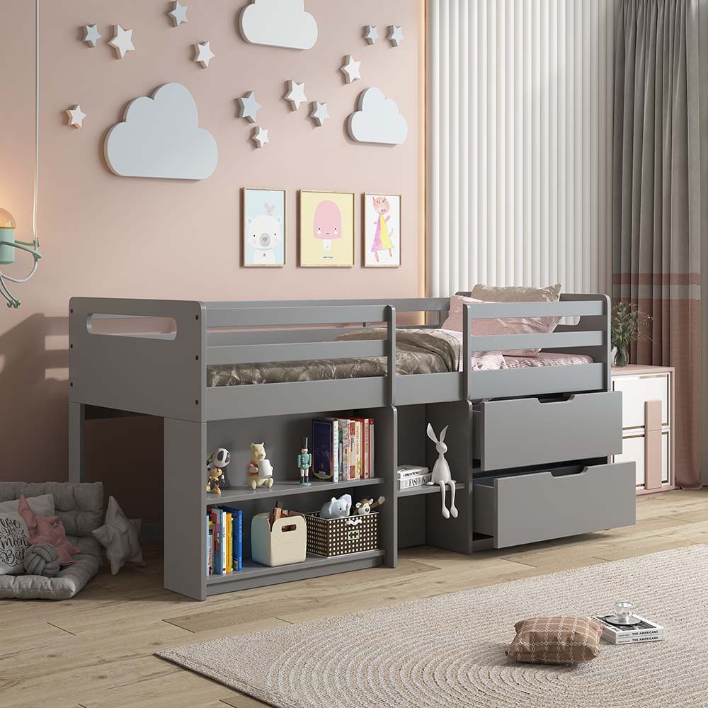 Fabiana - Twin Loft Bed - Gray Finish - Urban Living Furniture (Los Angeles, CA)