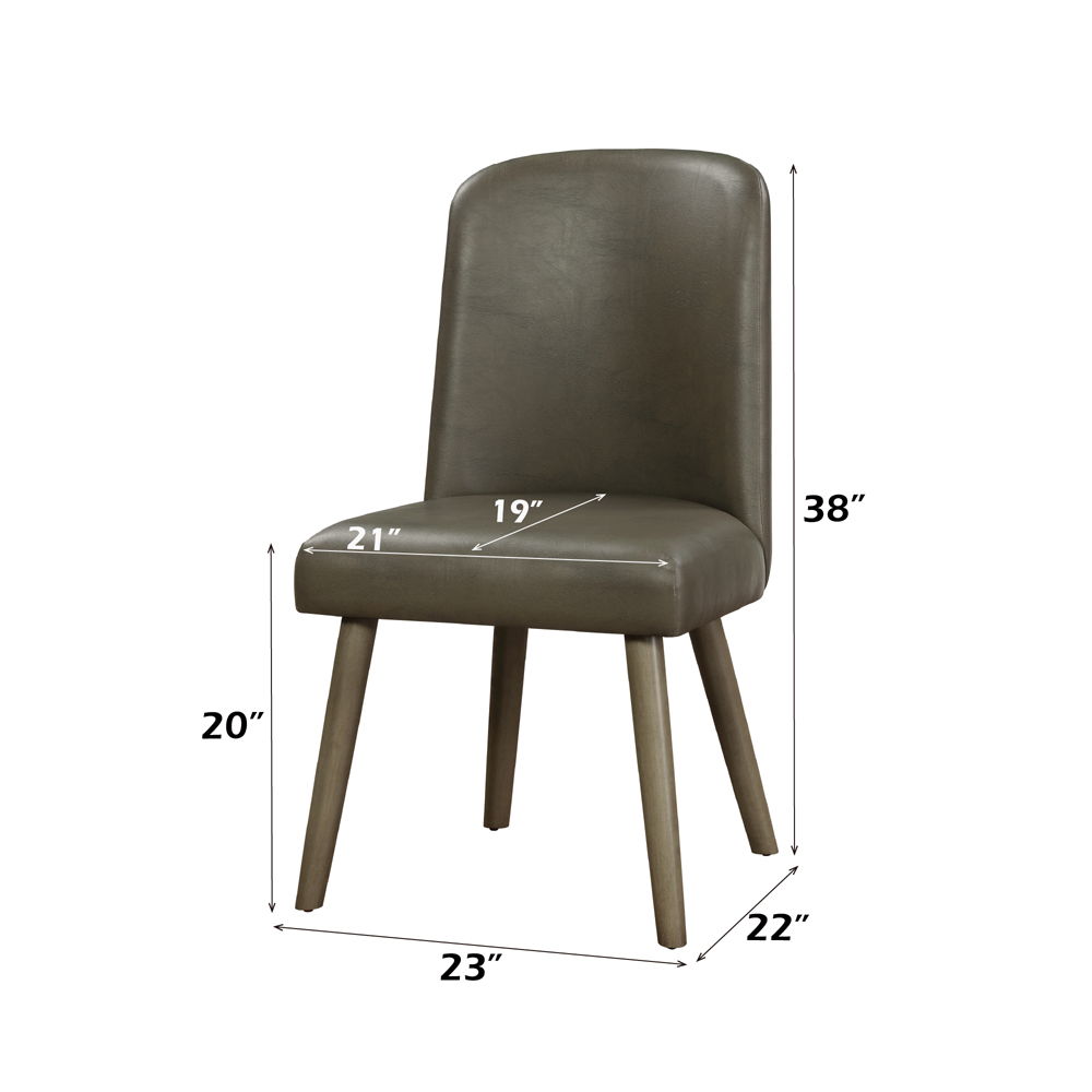 Waylon - Side Chair (Set of 2) - Gray Synthetic Leather & Gray Oak - Urban Living Furniture (Los Angeles, CA)