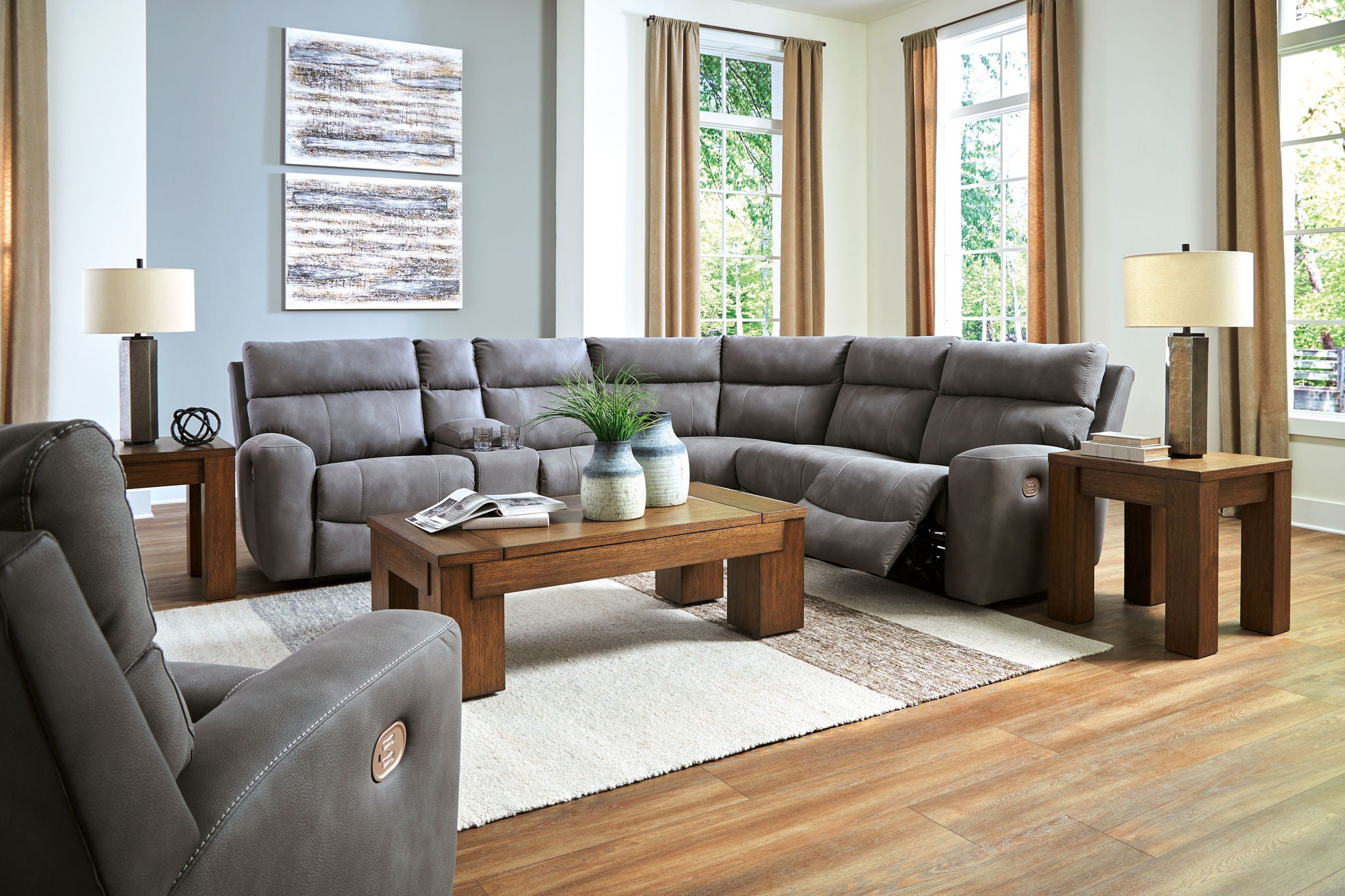 Next-gen Durapella - Power Reclinering Sectional Set - Urban Living Furniture (Los Angeles, CA)