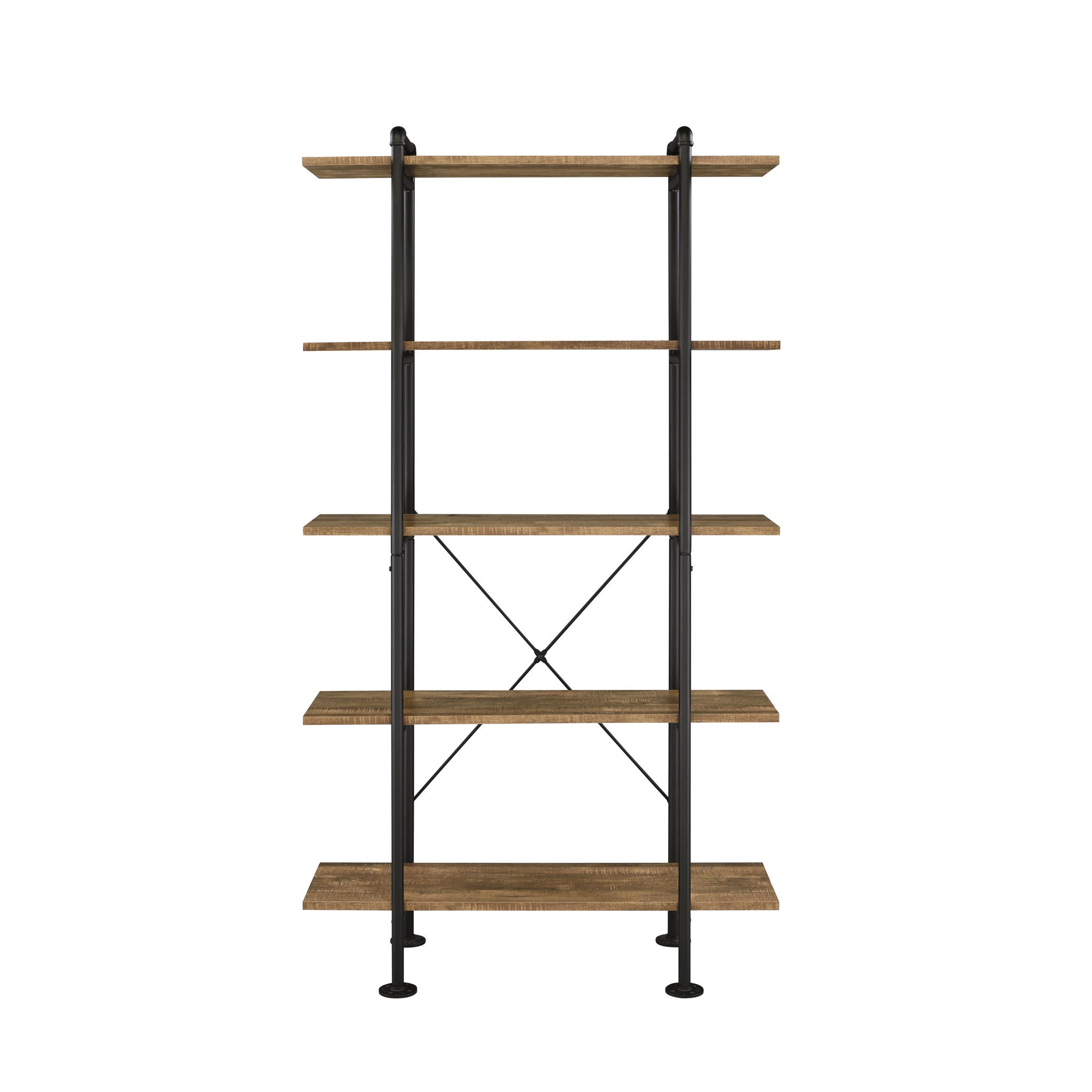 Nefo - Bookshelf - Rustic Oak & Black Finish - Urban Living Furniture (Los Angeles, CA)