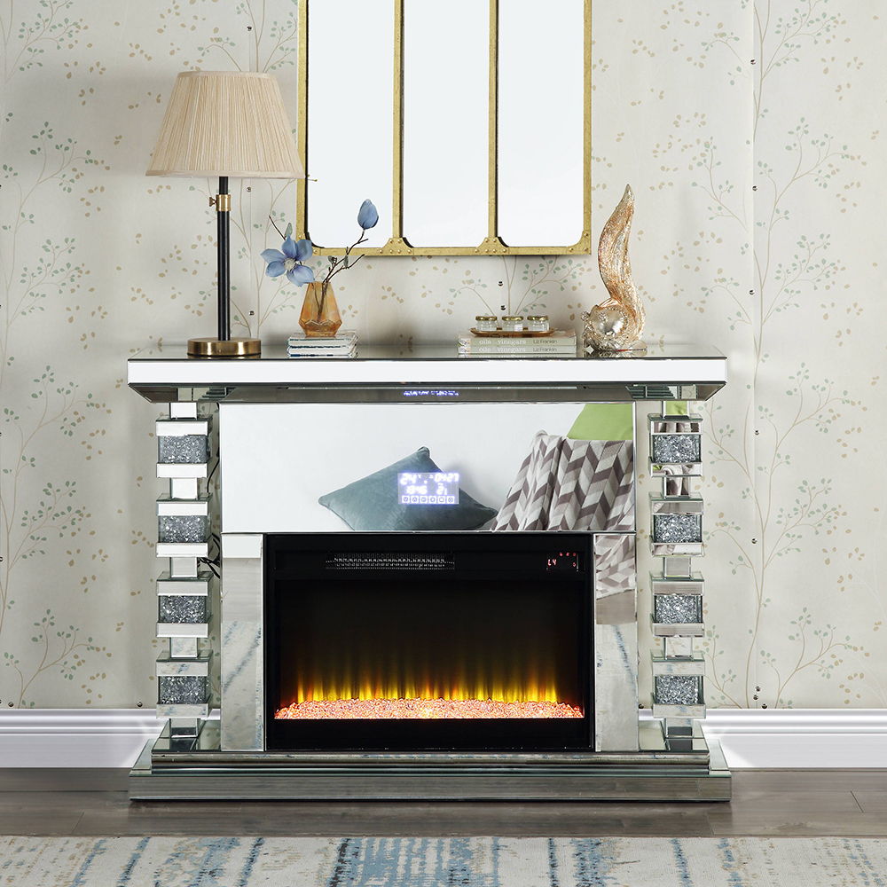 Noralie - 47" Fireplace With Bluetooth - Mirrored & Faux Diamonds - Urban Living Furniture (Los Angeles, CA)
