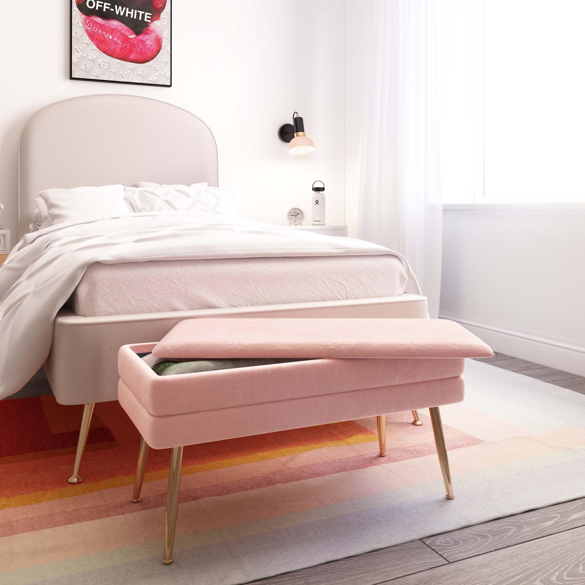 Ziva - Velvet Storage Bench - Urban Living Furniture (Los Angeles, CA)
