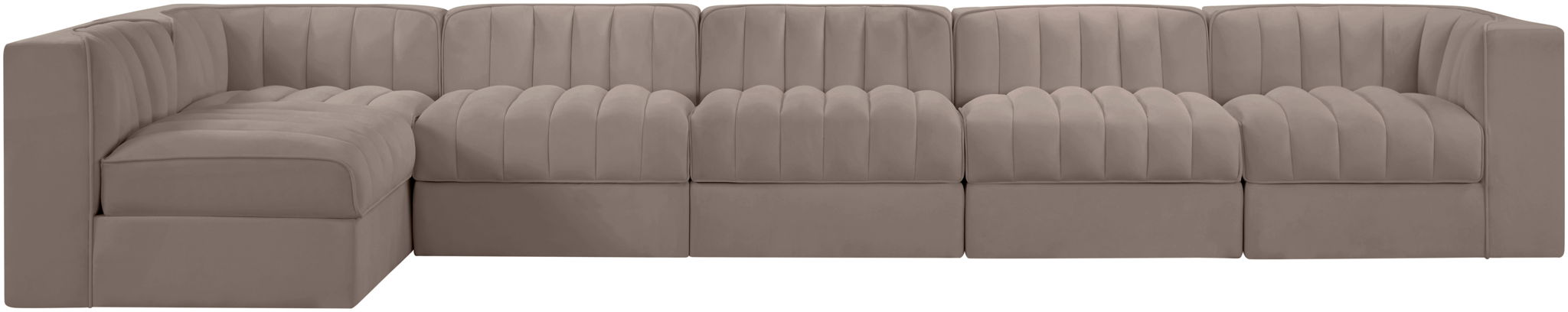 Rummi - Velvet Performance Fabric Upholstered 6 Piece Modular Sectional, L-Shaped (Right) - Urban Living Furniture (Los Angeles, CA)