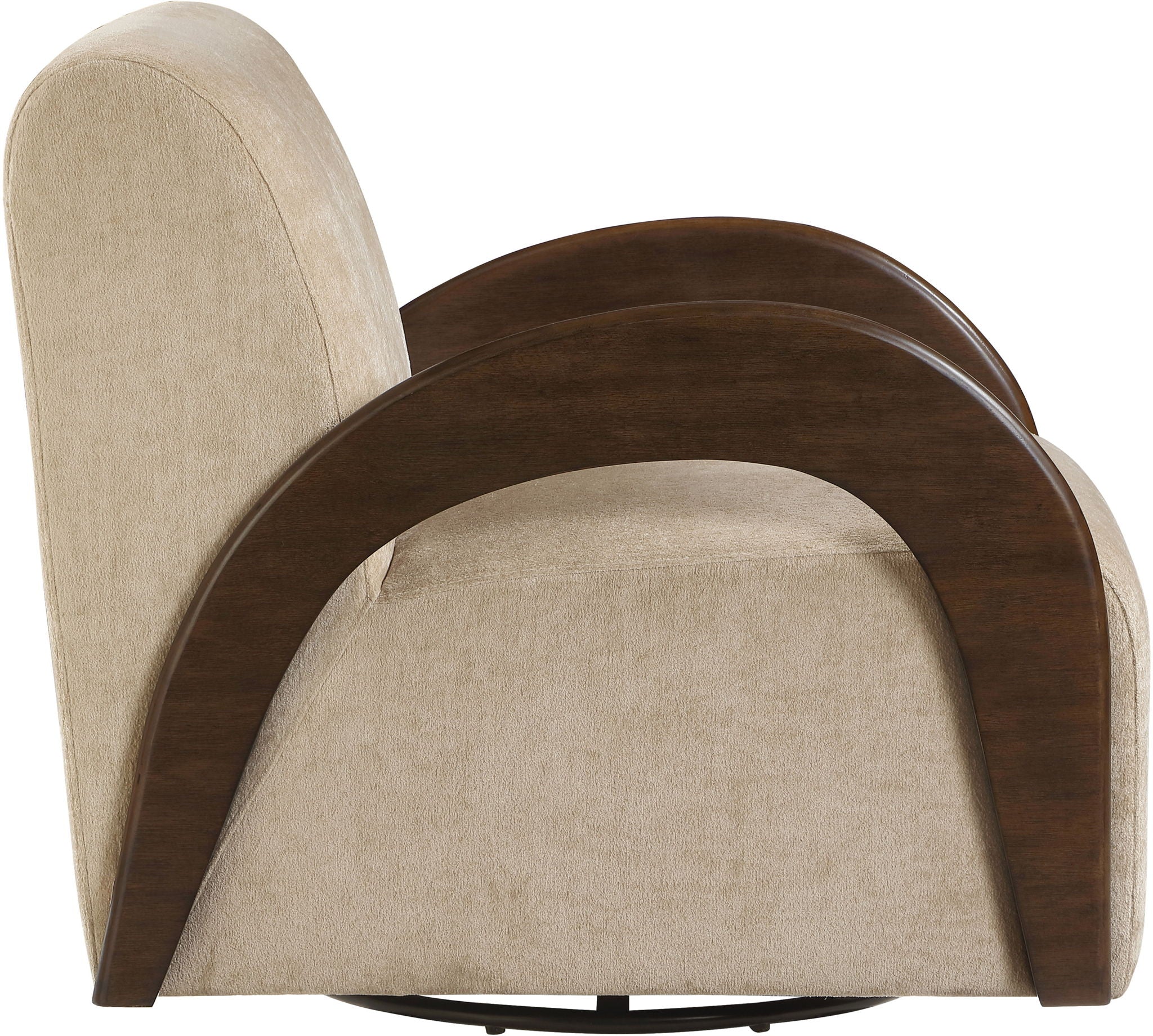 Neria - Chenille Fabric Upholstered Swivel Accent Chair - Painted Brown Base - Urban Living Furniture (Los Angeles, CA)
