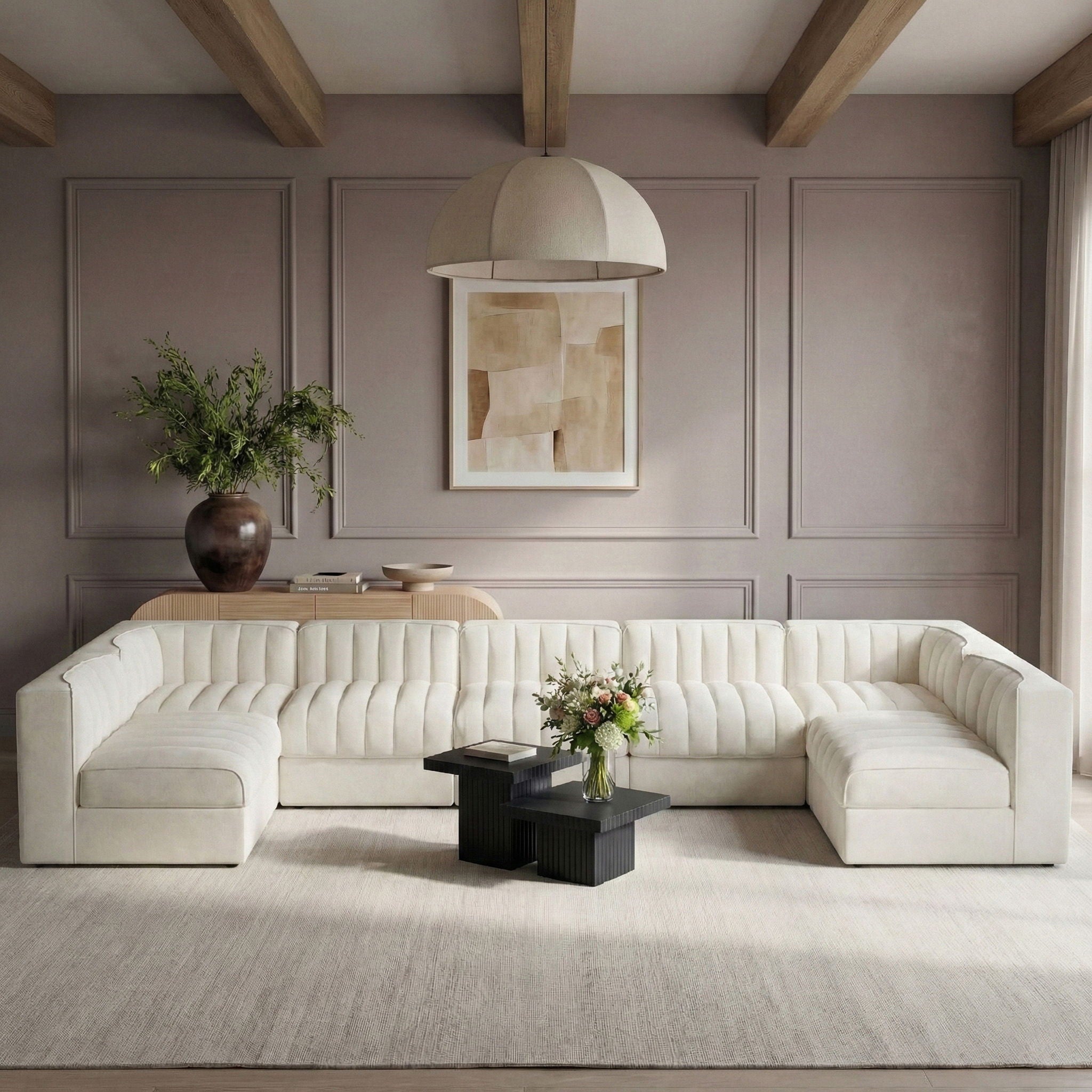 Rummi - Velvet Performance Fabric Upholstered 7 Piece Modular Sectional (With 2 Corner Chairs) - Urban Living Furniture (Los Angeles, CA)